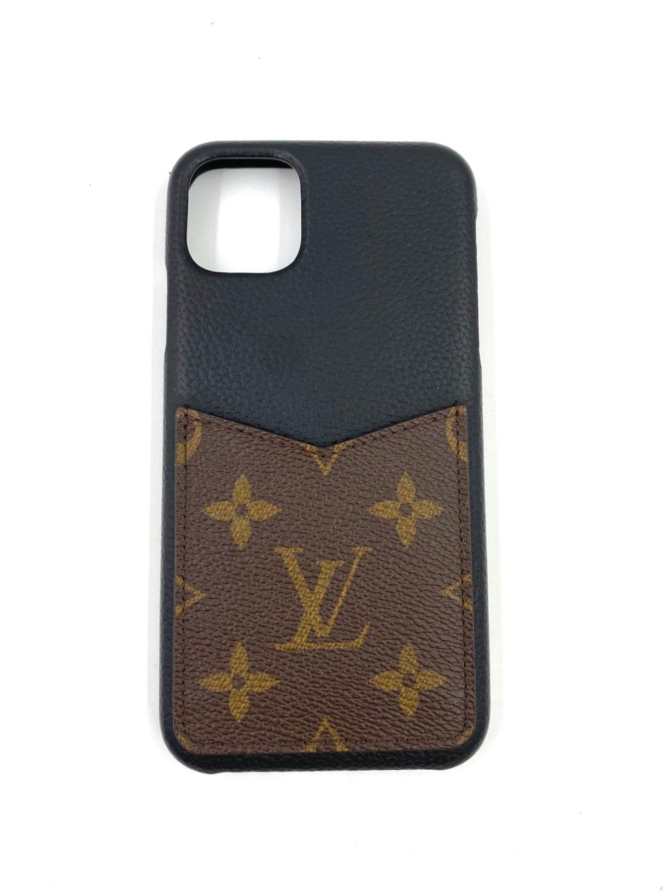 Louis Vuitton Bumper Pallas iPhone 11Pro Hülle in schwarz mit Monogram Canvas Kartenfach, hochwertige Lederoptik
