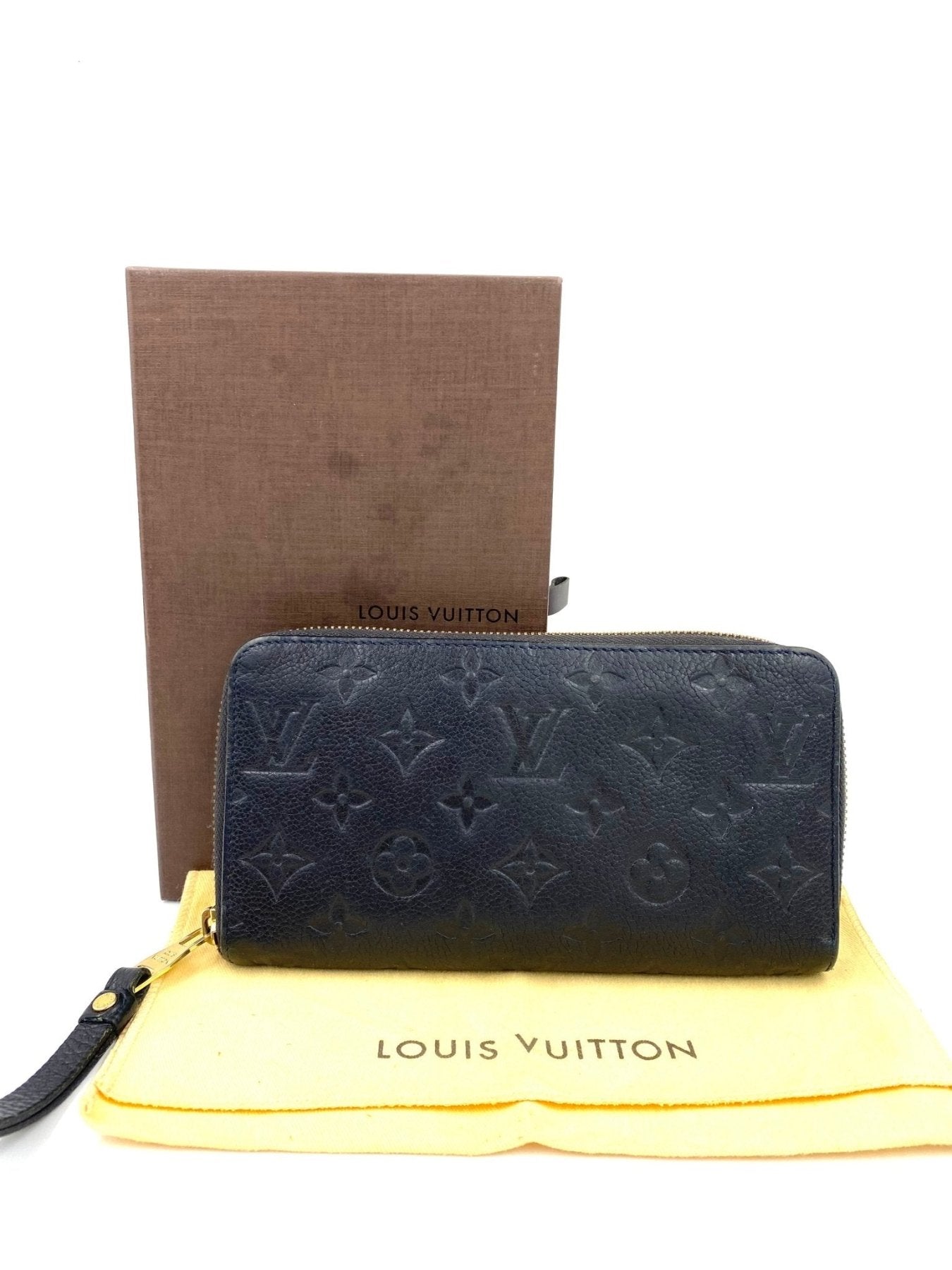 Louis Vuitton Zippy Geldboerse in schwarzem Monogram Empreinte Leder mit Box und Staubbeutel, gepraegtes LV-Muster