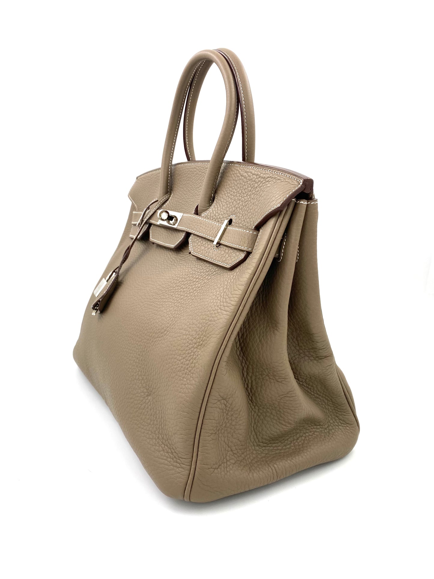 HERMÈS Birkin 35 Etoupe Togo Leather mit Palladium Hardware