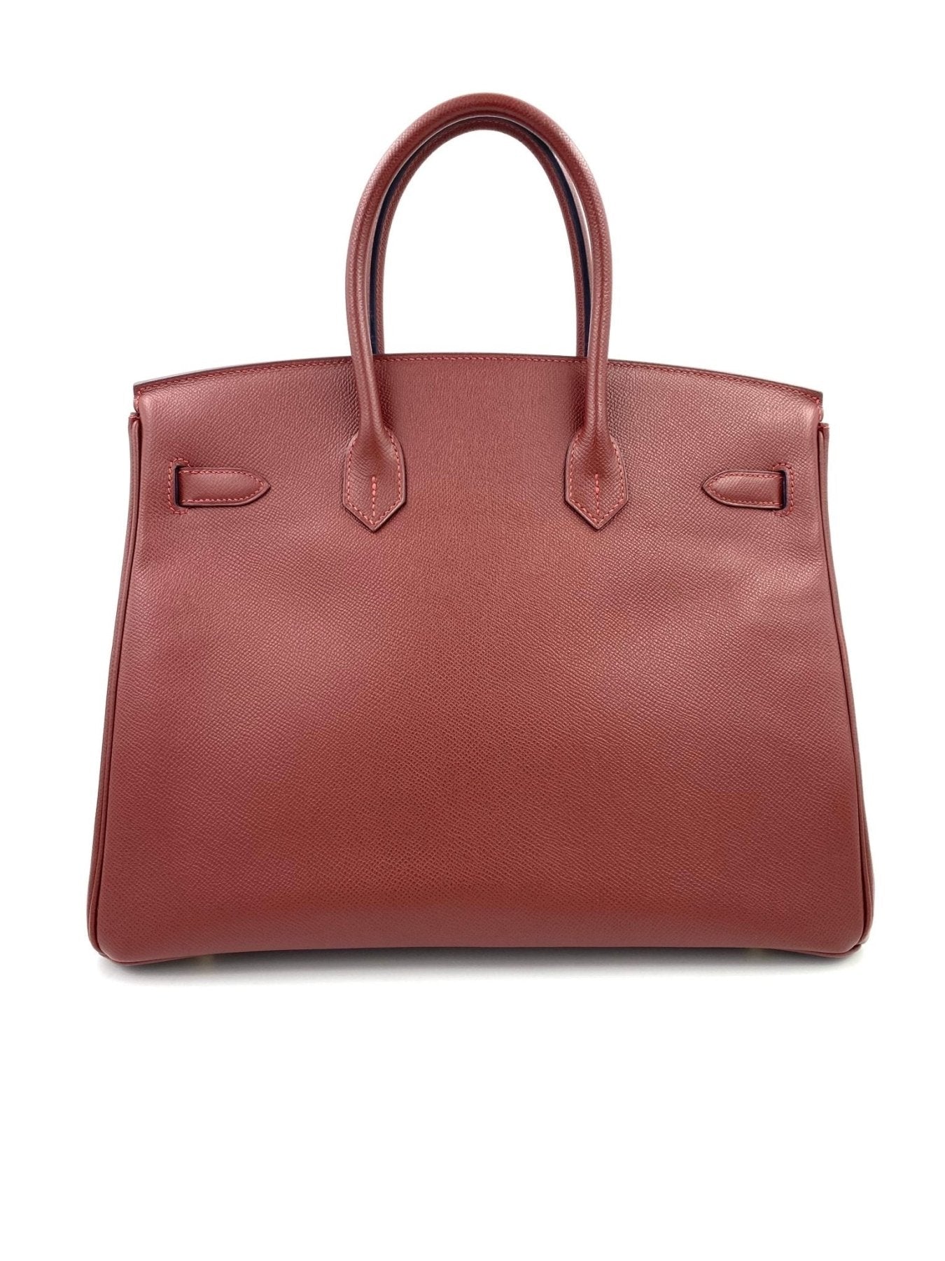 HERMES Birkin 35 Epsom Rouge H Handtasche aus hochwertigem Epsomleder mit goldener Hardware, klassisches Design