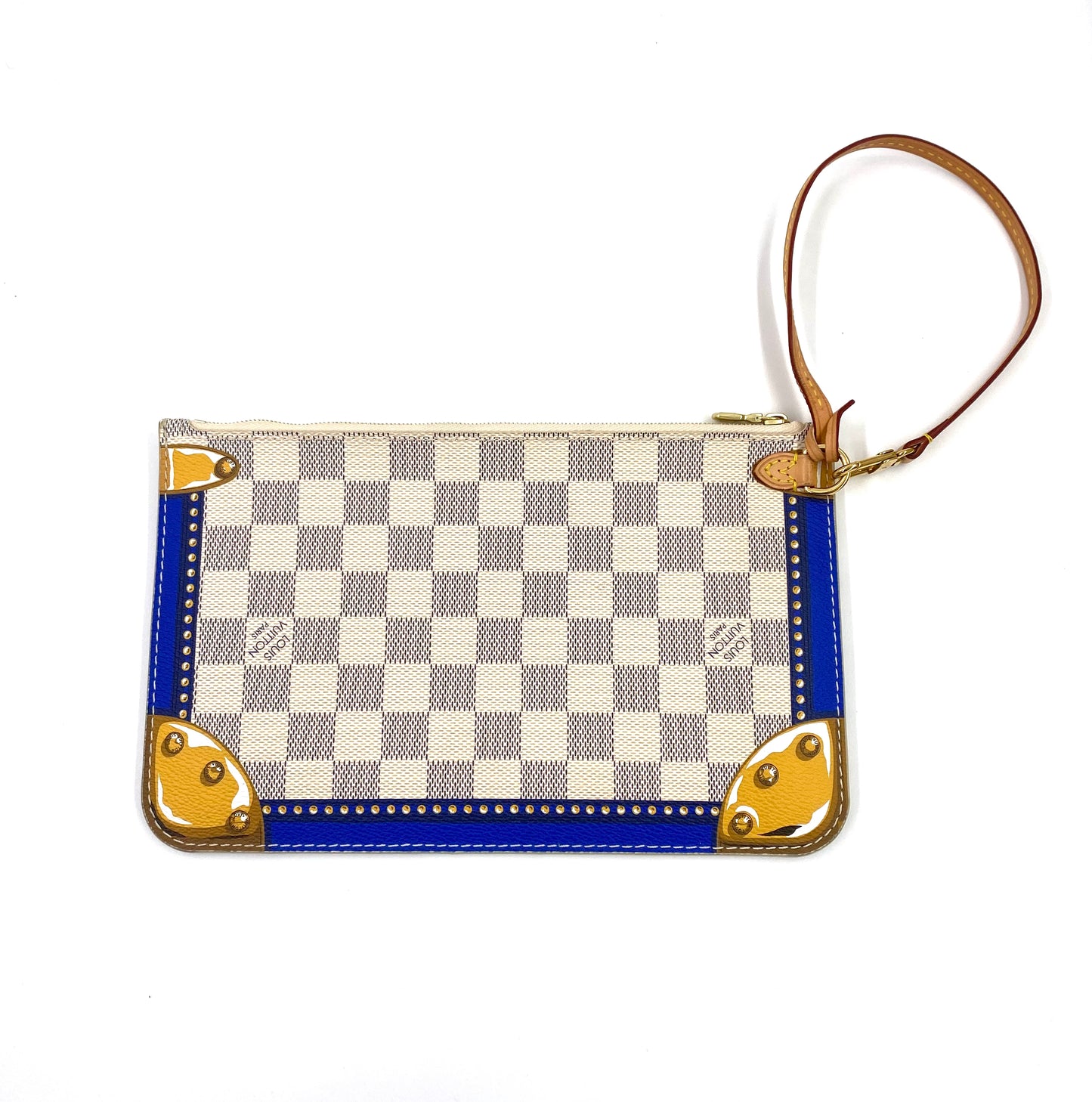 LOUIS VUITTON Neverfull MM Summer Trunks Porto Cervo Damier azur mit Pochette