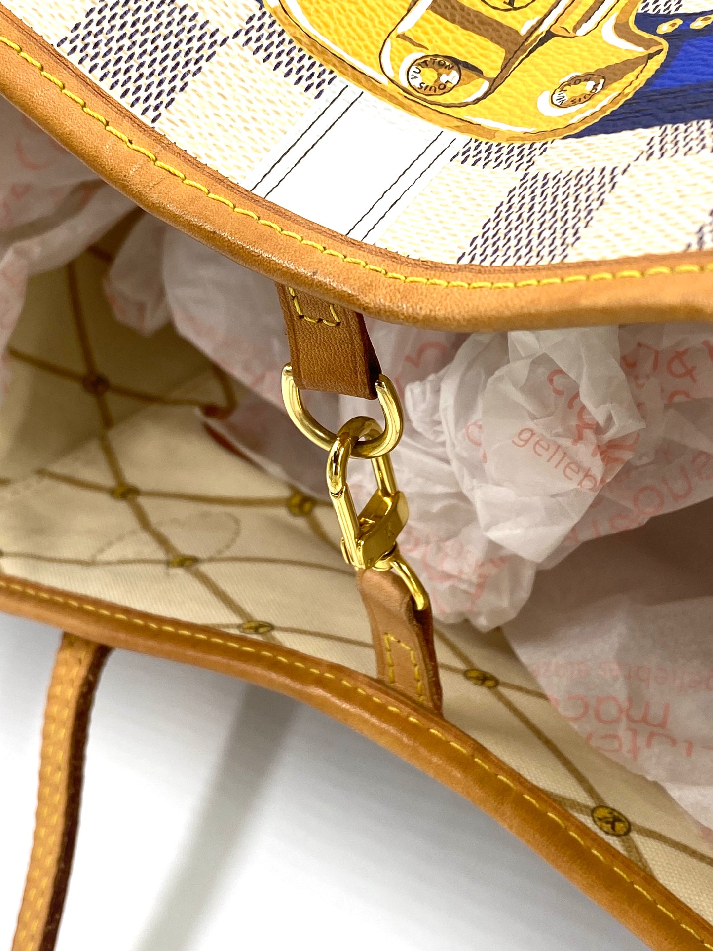 LOUIS VUITTON Neverfull MM Summer Trunks Porto Cervo Damier azur mit Pochette