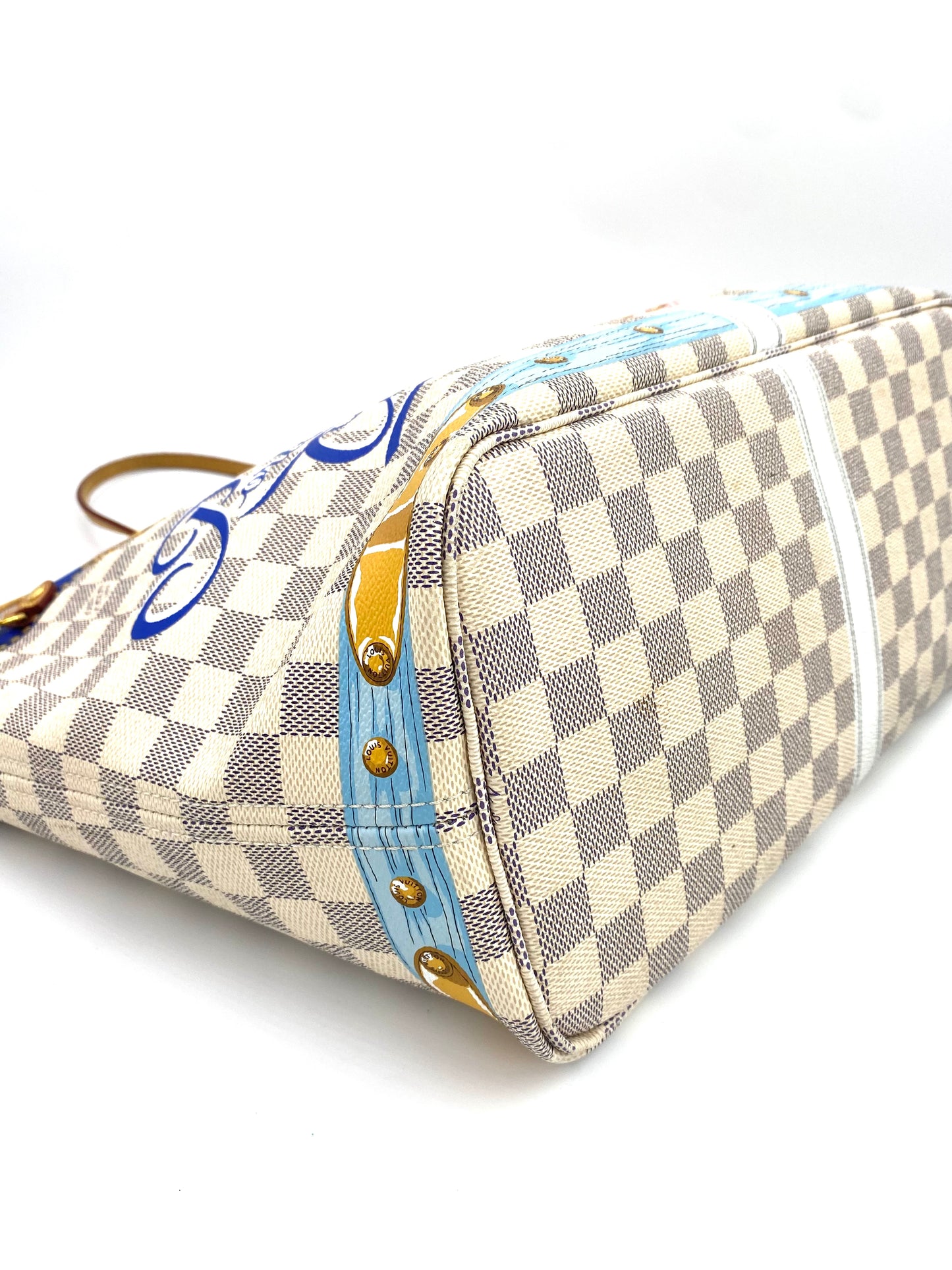 LOUIS VUITTON Neverfull MM Summer Trunks Porto Cervo Damier azur mit Pochette