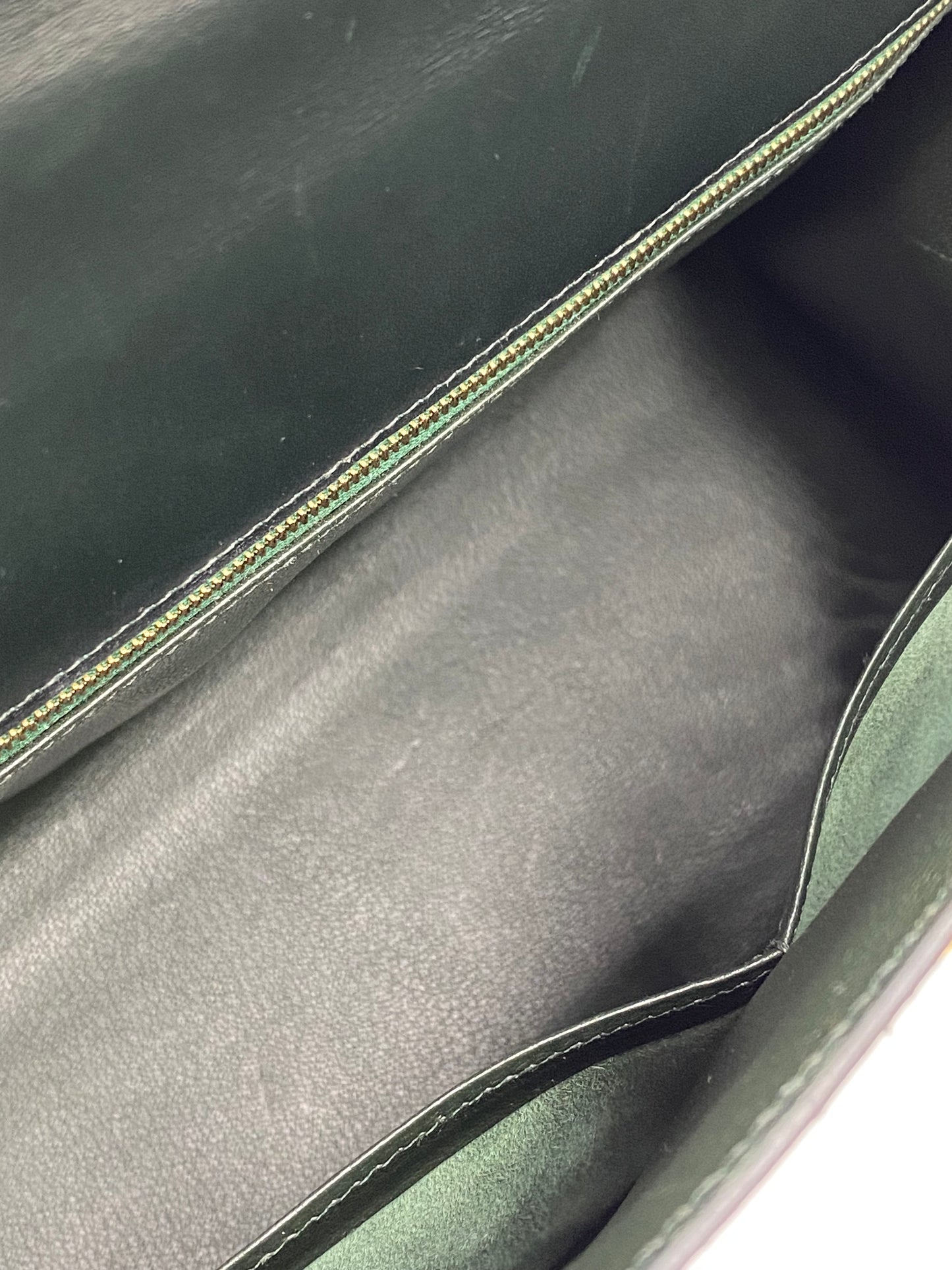 HERMÈS Kelly 32 Sellier dark green Boxkalbsleder mit gold Hardware