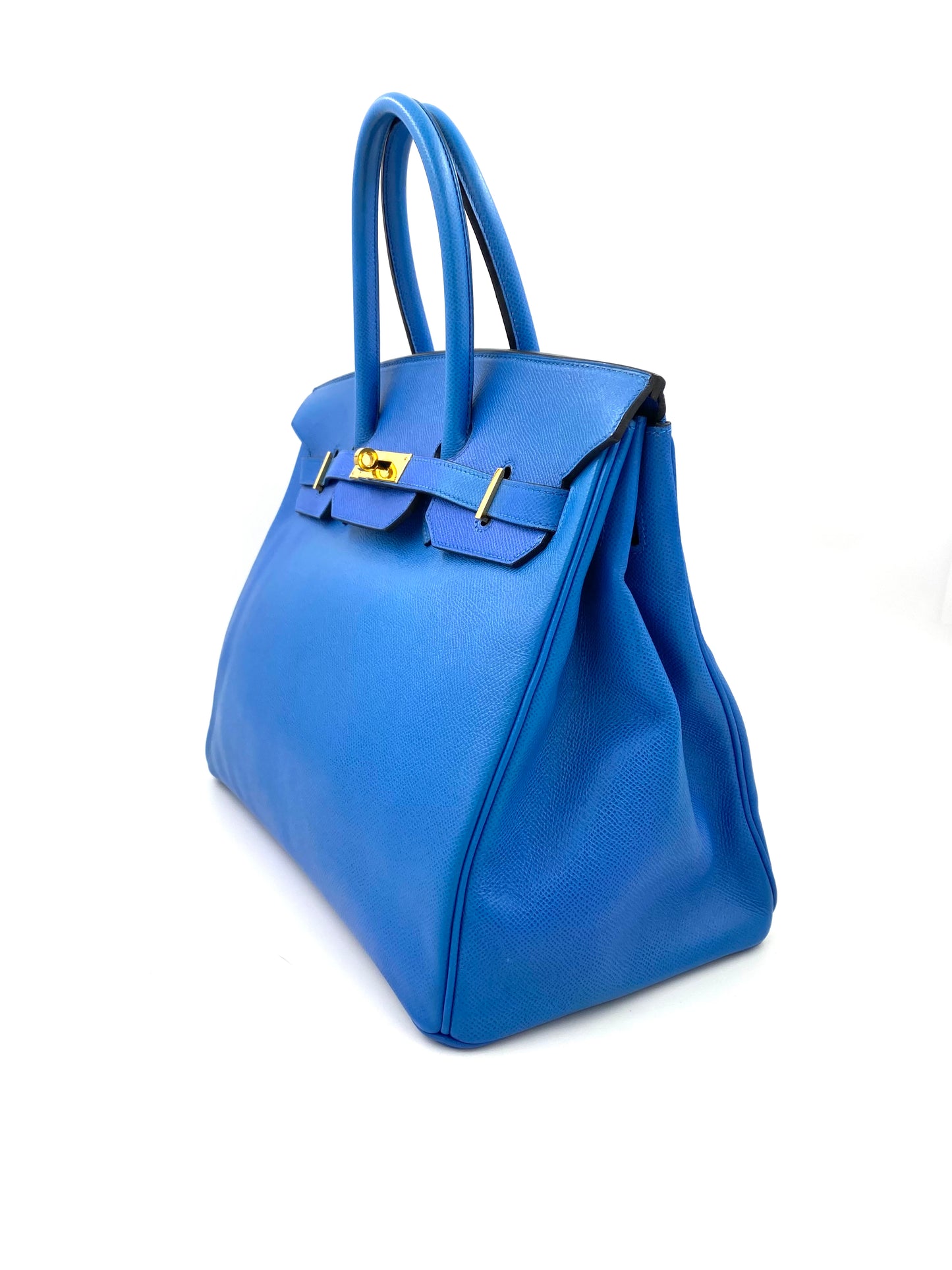 HERMÈS Birkin 35 Epsom Leder Blue de France mit gold Hardware