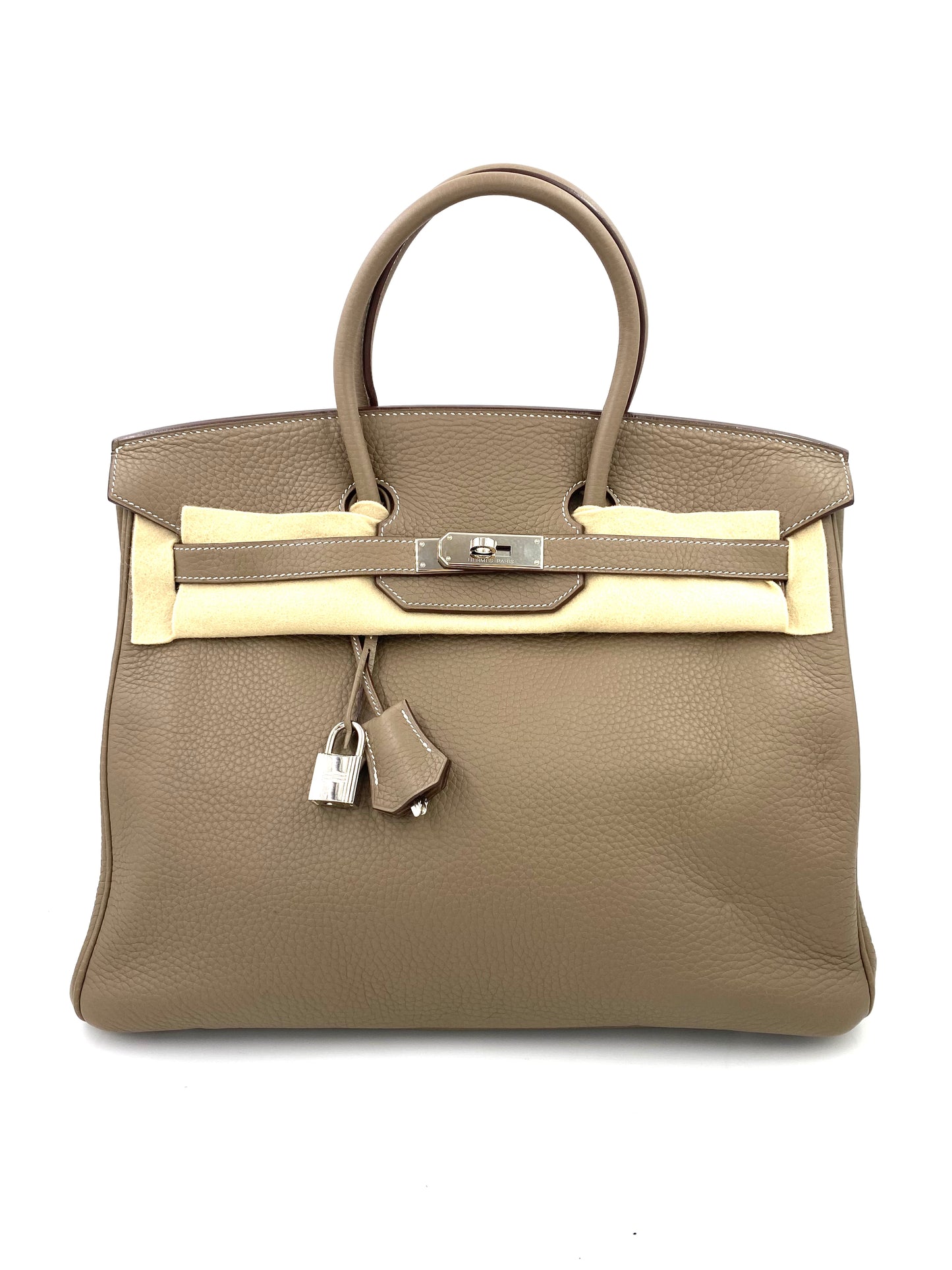 HERMÈS Birkin 35 Etoupe Togo Leather mit Palladium Hardware