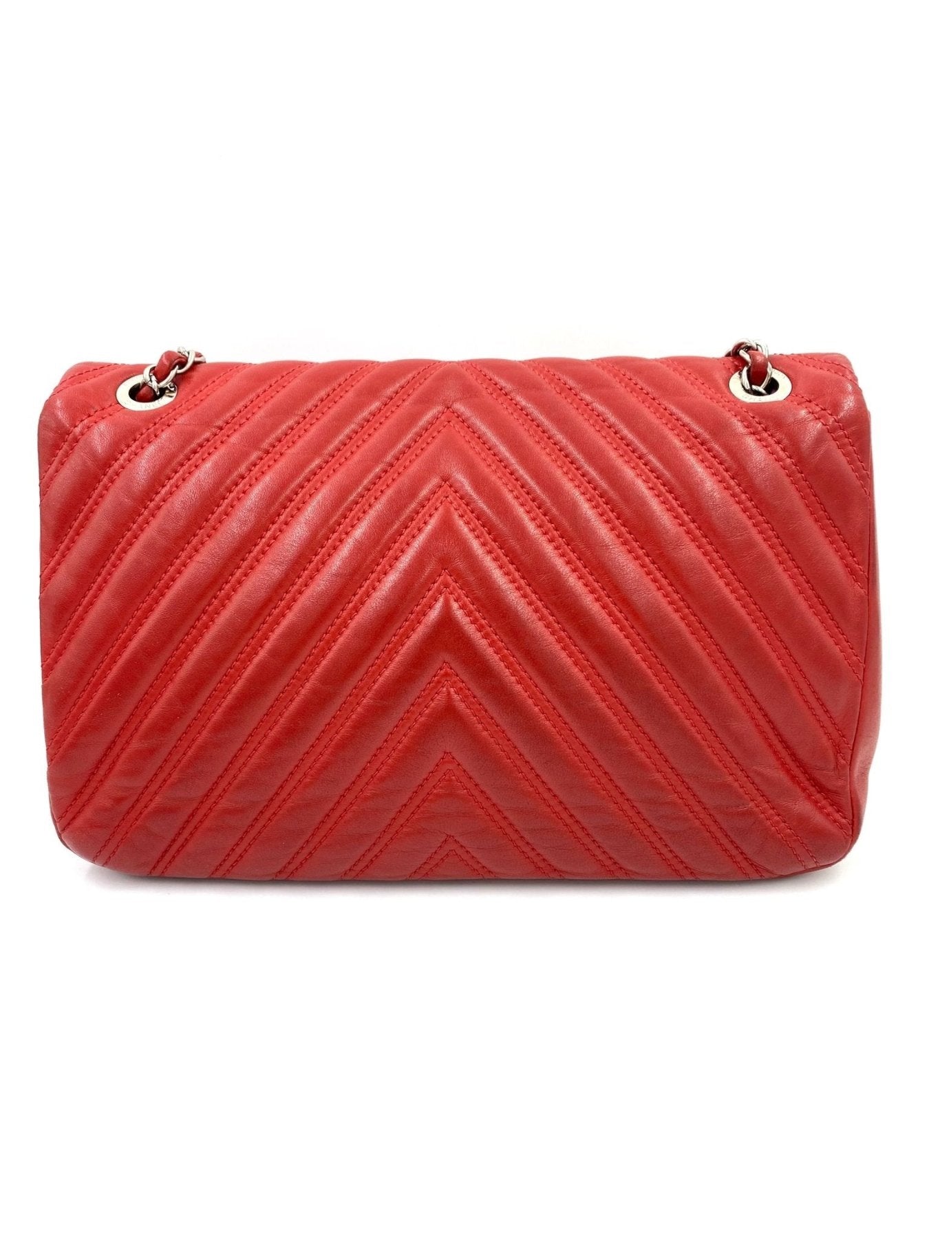 CHANEL Single Flap Bag Jumbo Chevron rouge - Clutch & Macarons - 21465737 - Clutch & Macarons -