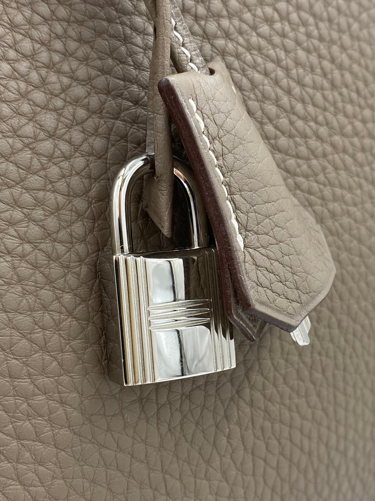 HERMÈS Birkin 35 Etoupe Togo Leather mit Palladium Hardware