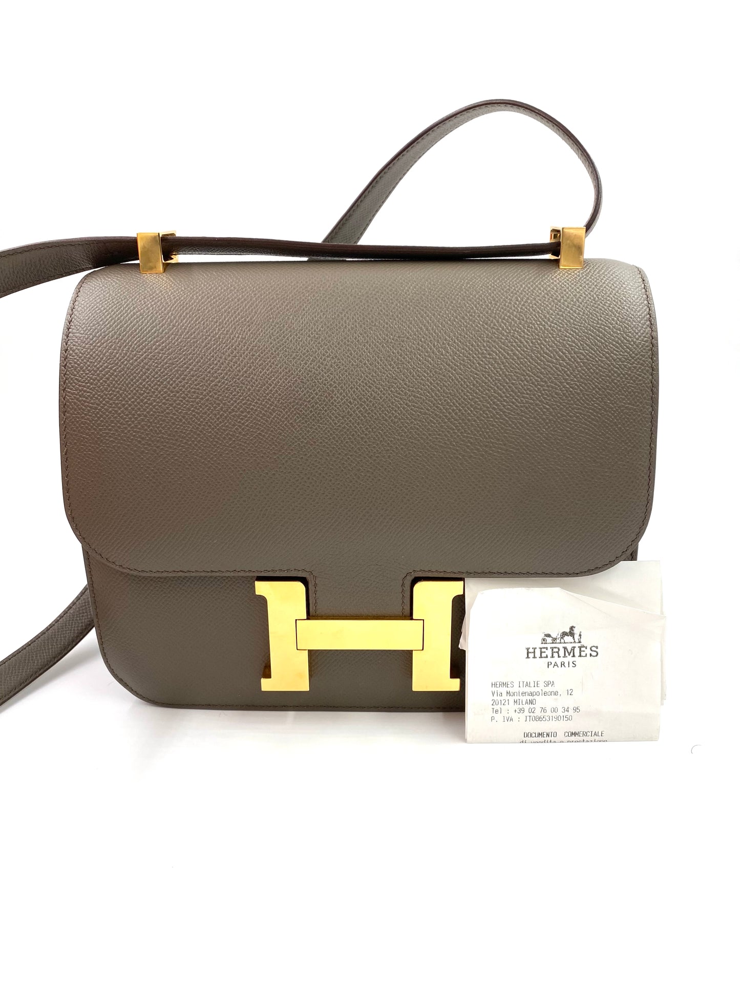 HERMÈS Constance 24 Etain Epsom Roségold Hardware Handtasche mit Original Rechnung in sehr gutem Zustand.