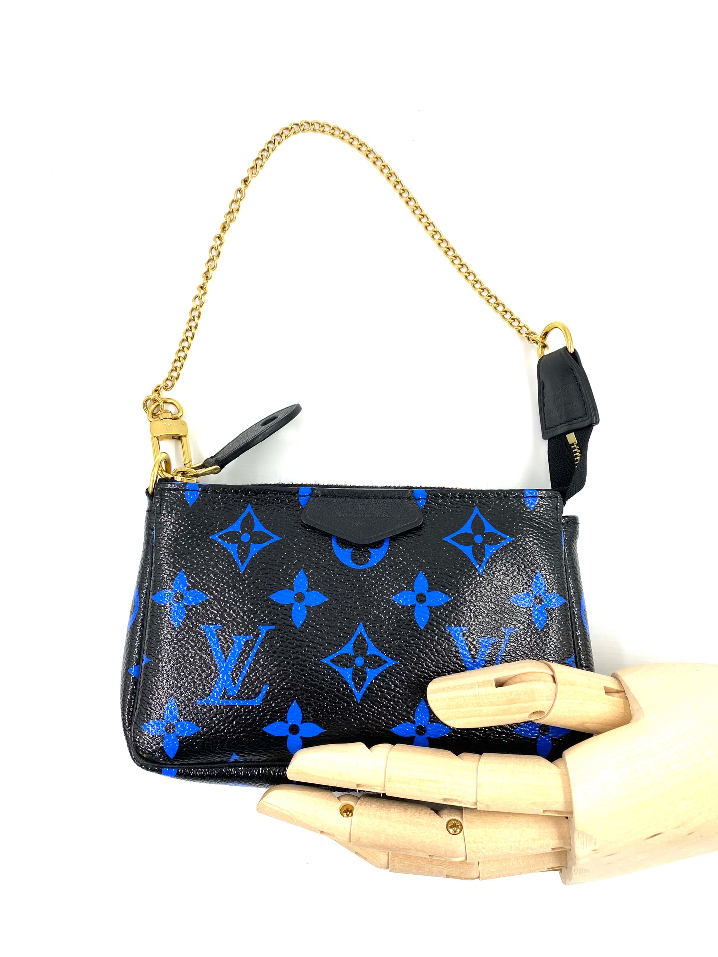 LOUIS VUITTON Mini Pochette Accessoires Monogram Bleu Digit
