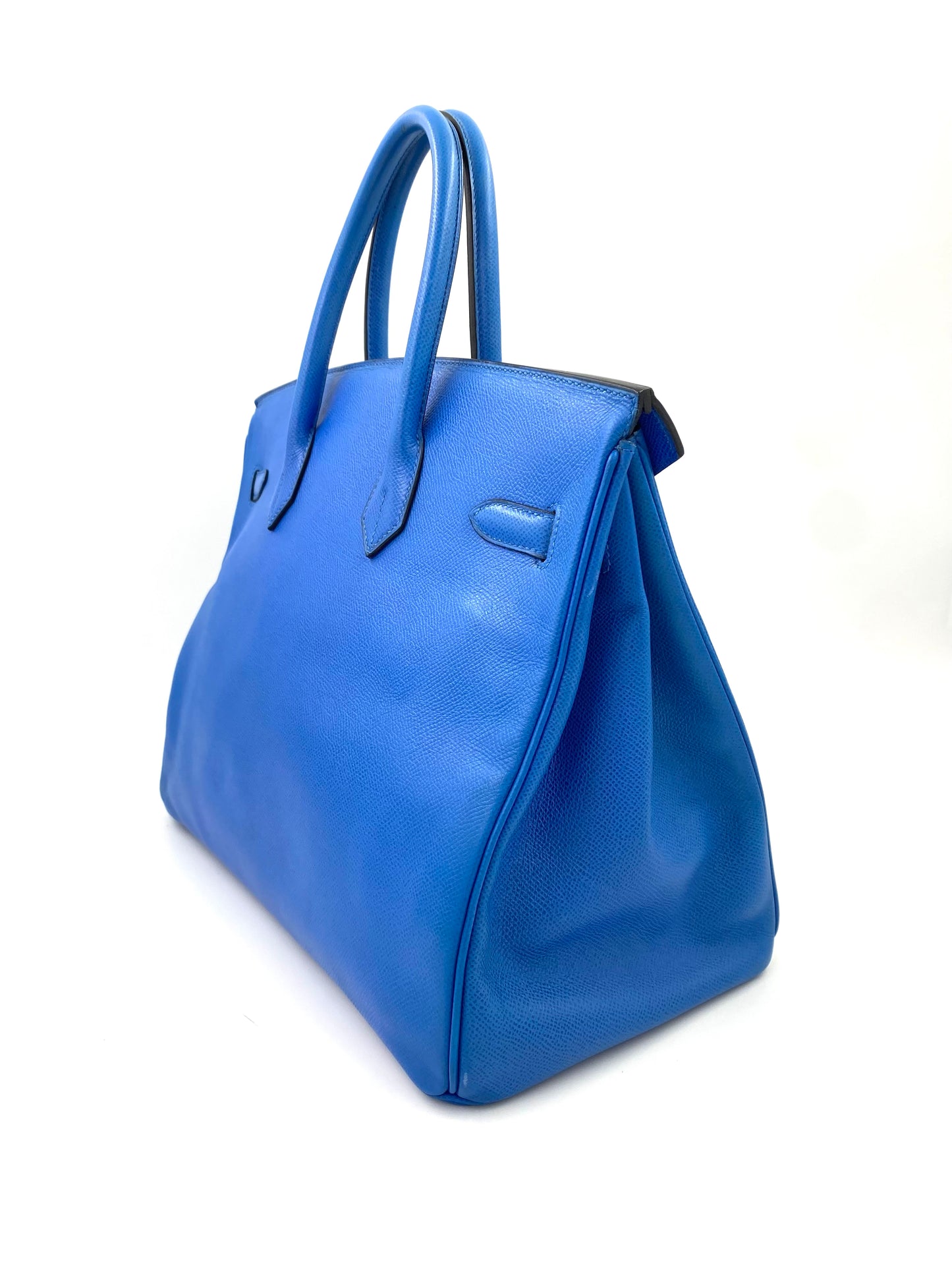 HERMÈS Birkin 35 Epsom Leder Blue de France mit gold Hardware