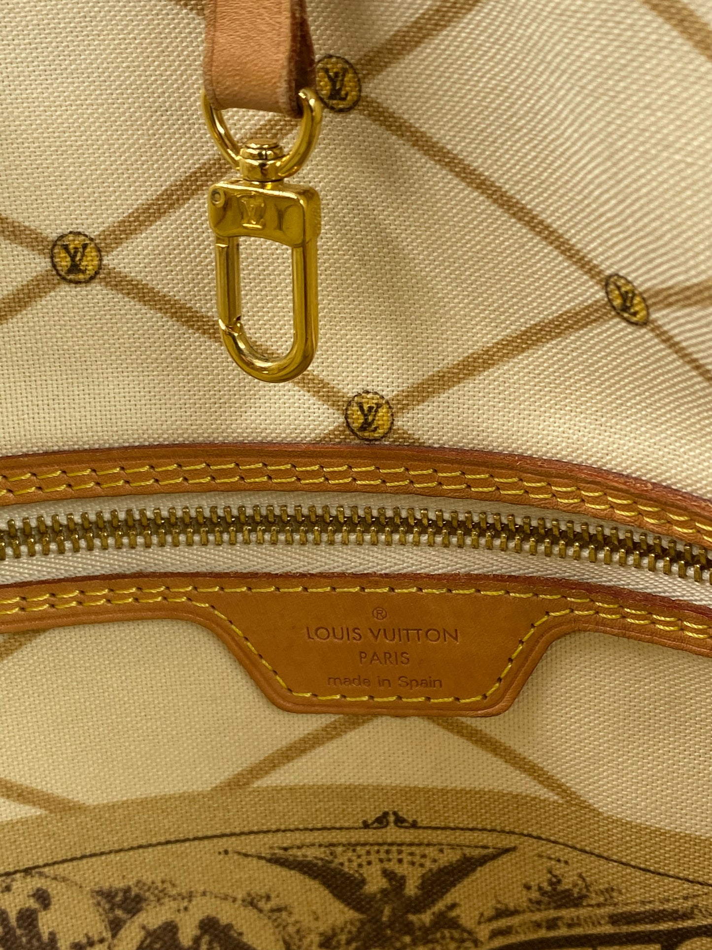 LOUIS VUITTON Neverfull MM Summer Trunks Porto Cervo Damier azur mit Pochette