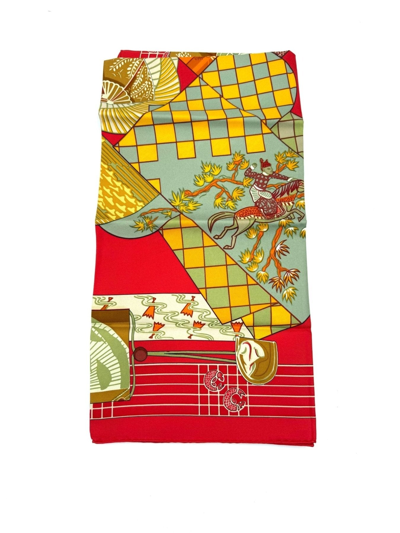 HERMÈS Carre 90 Kimonos et Inros - Clutch & Macarons - Clutch & Macarons -