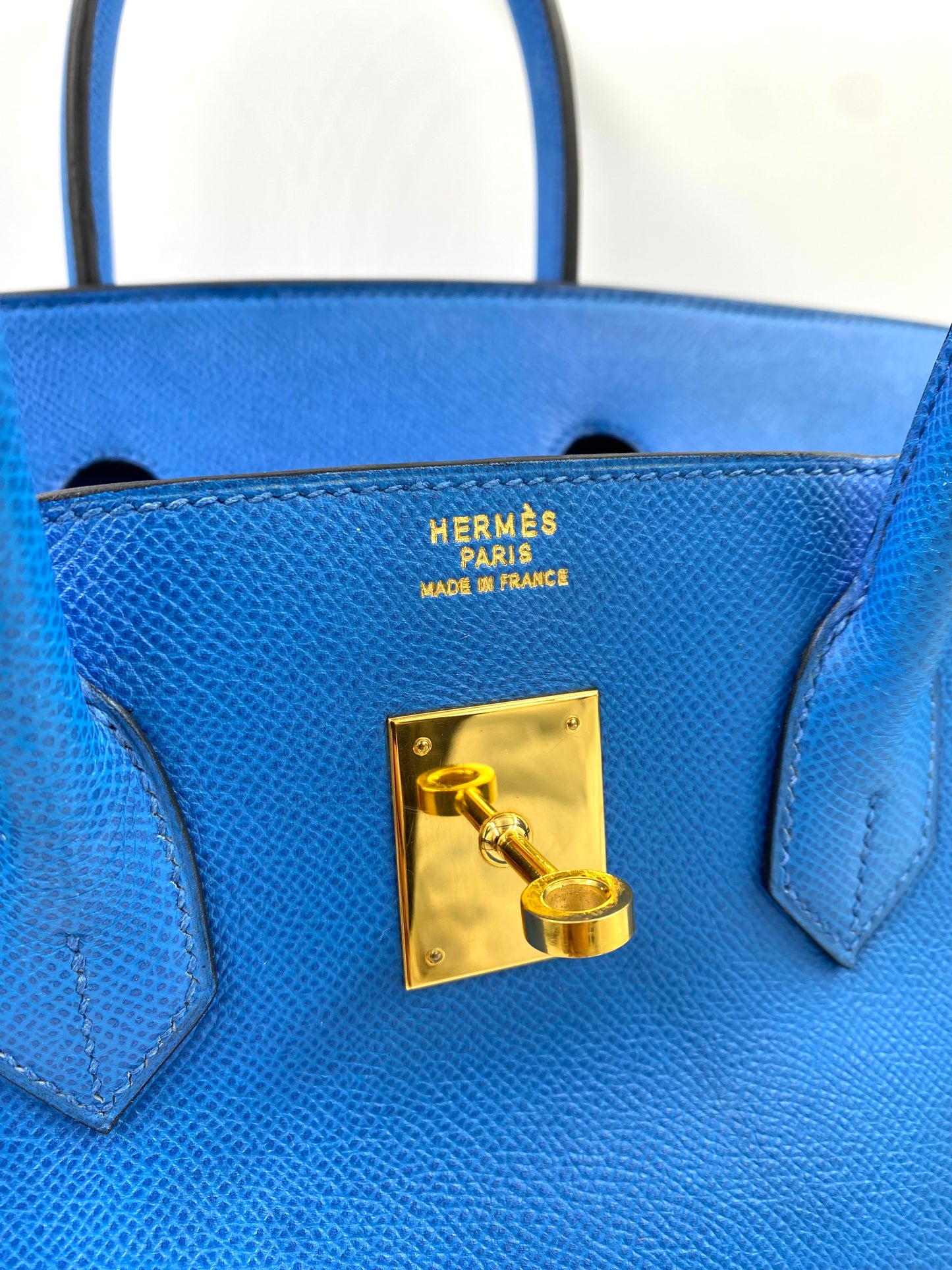 HERMÈS Birkin 35 Epsom Leder Blue de France mit gold Hardware