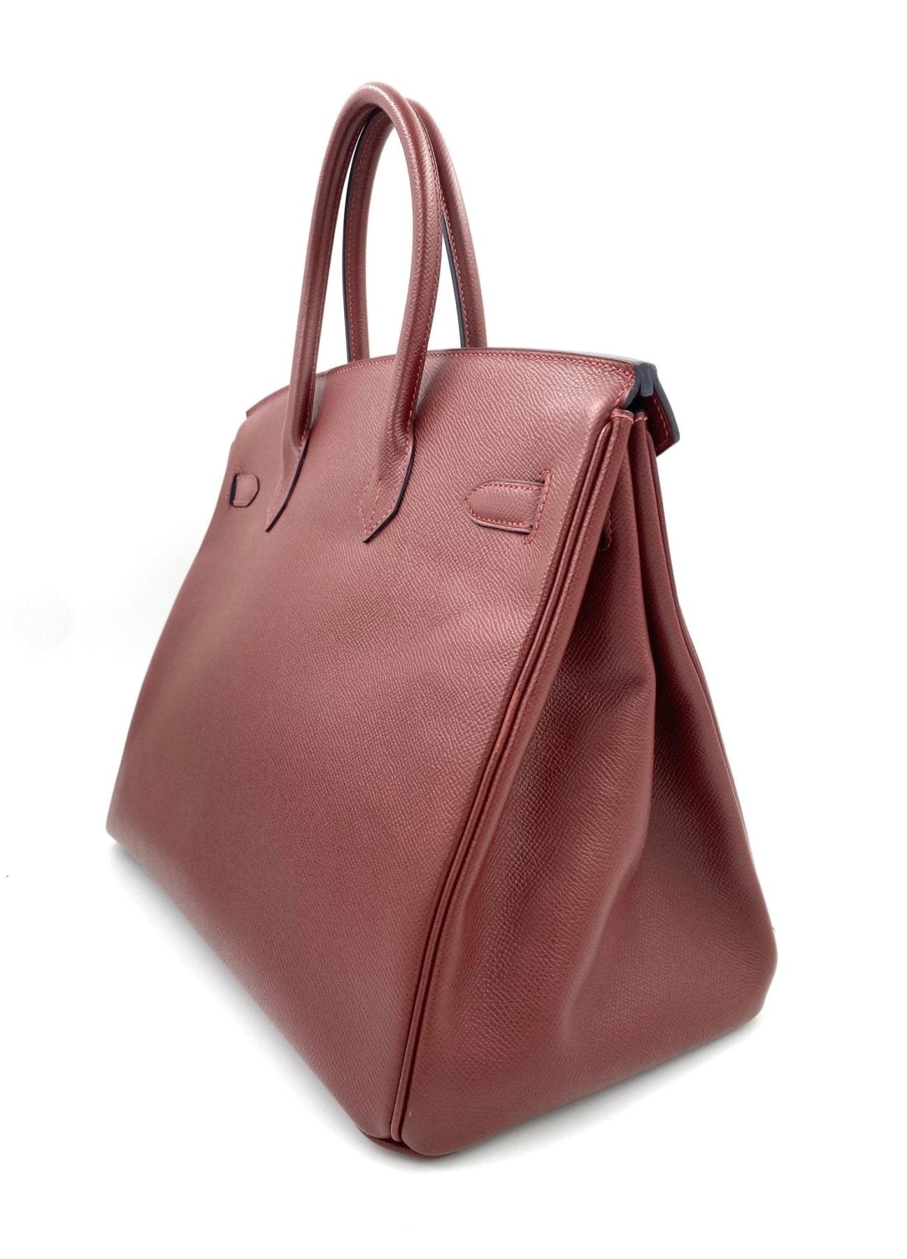 HERMES Birkin 35 Epsom Rouge H Handtasche aus hochwertigem Epsomleder in elegantem Weinrot mit goldener Hardware