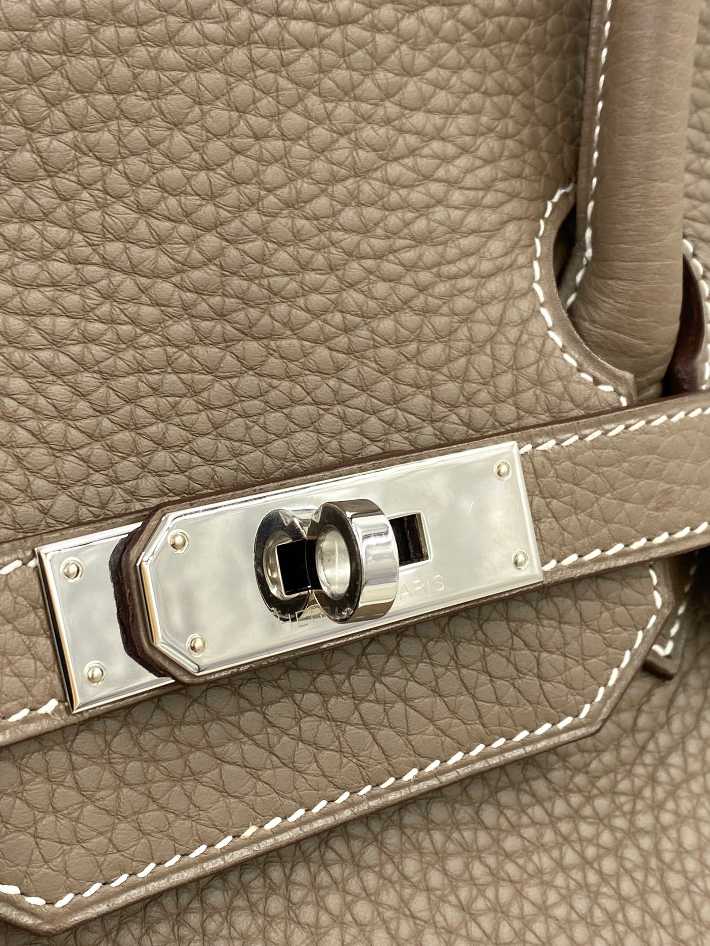 HERMÈS Birkin 35 Etoupe Togo Leather mit Palladium Hardware