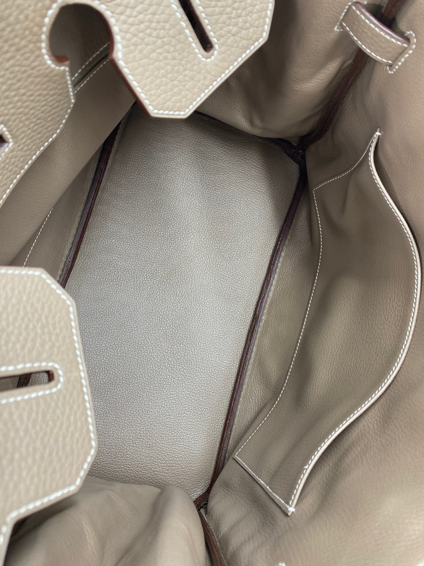 HERMÈS Birkin 35 Etoupe Togo Leather mit Palladium Hardware