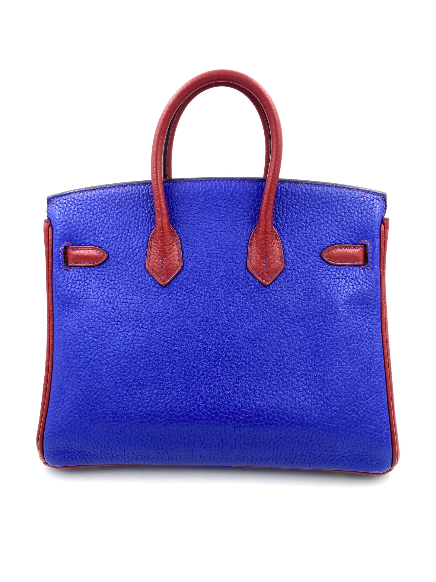 HERMÈS Birkin 25 Clemence Leder Electric Blue gold Hardware Fullset mit Original Rechnung