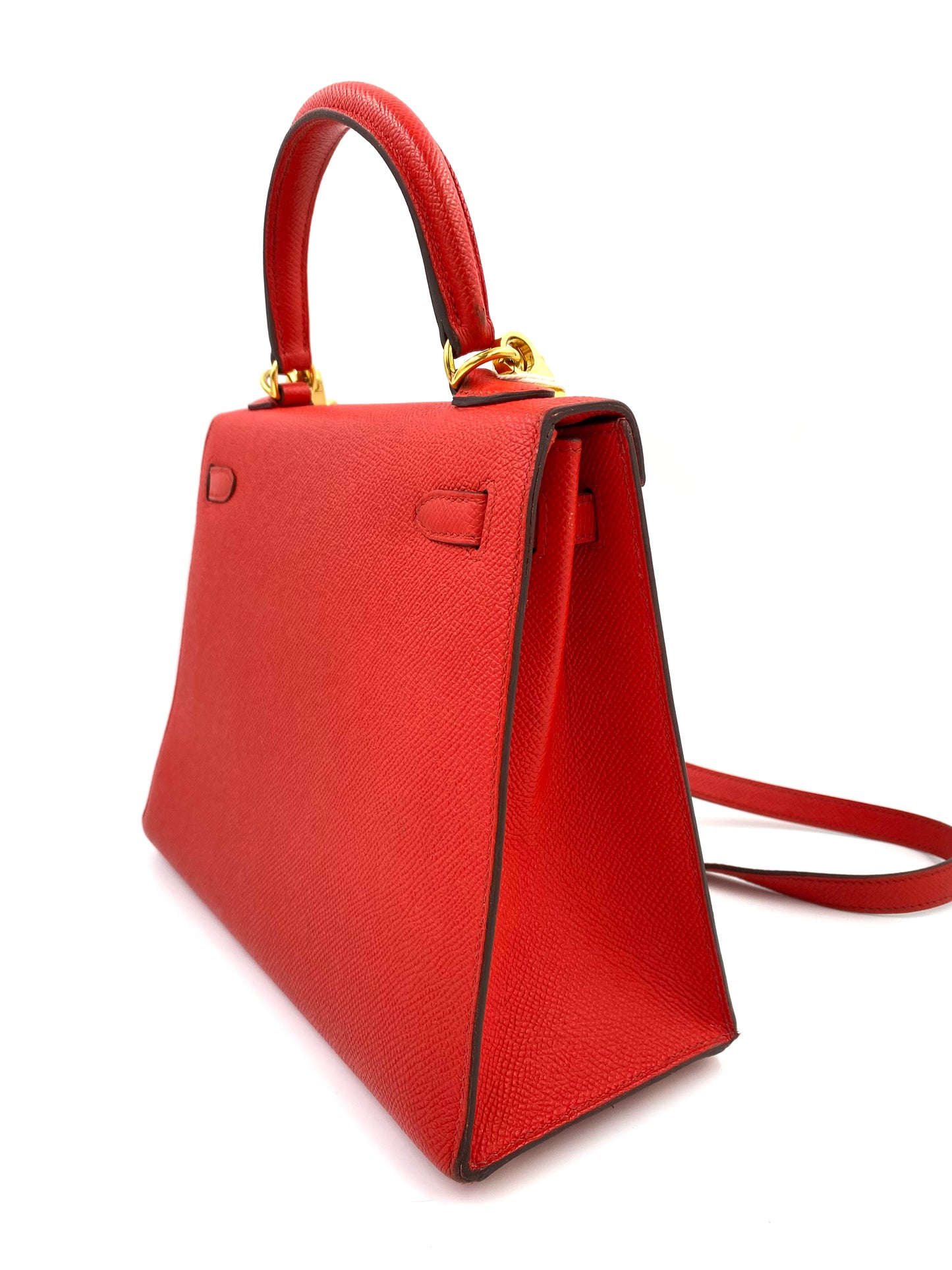 HERMÈS Kelly 25 Epsom rouge gold Hardware