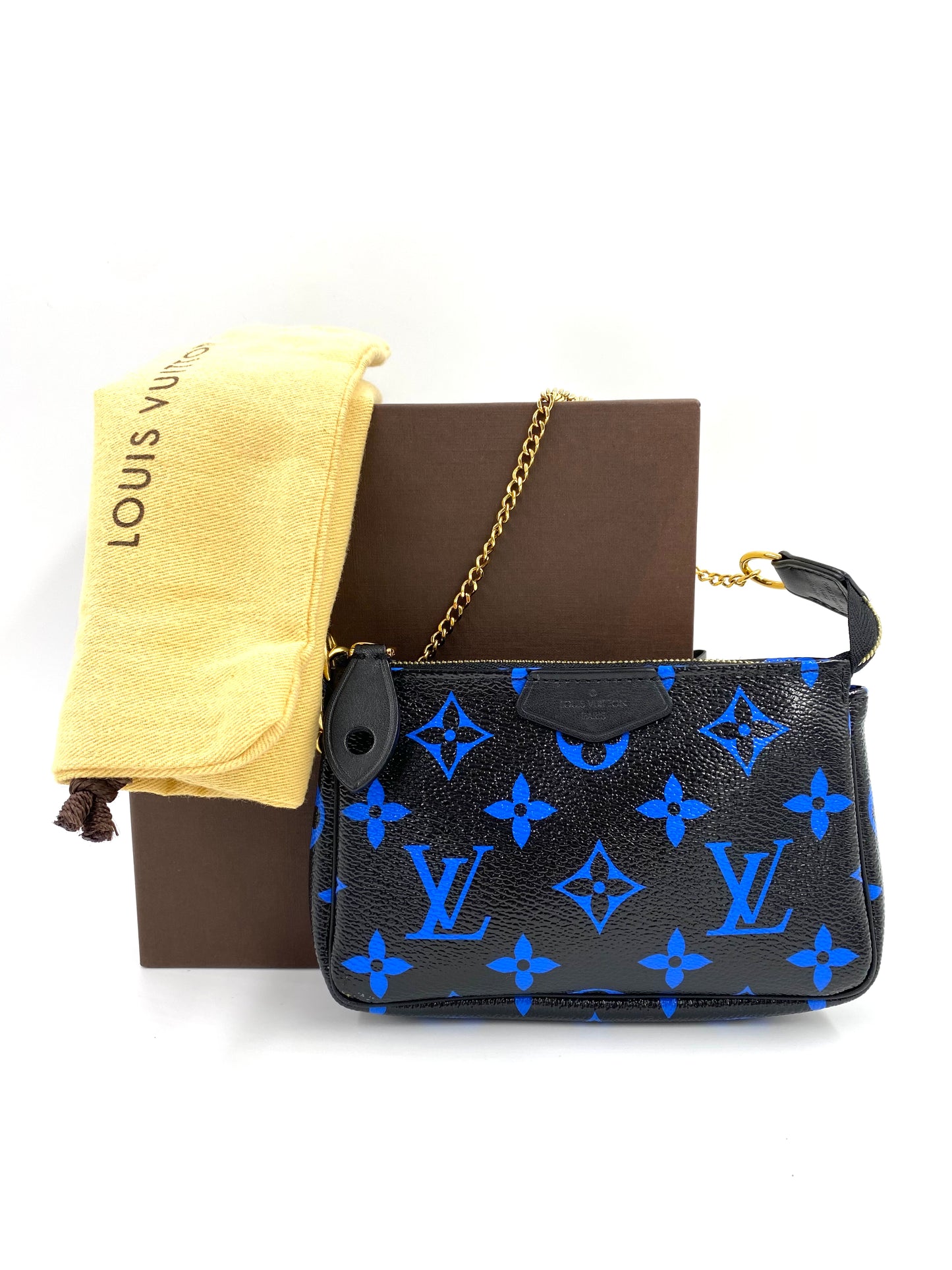 LOUIS VUITTON Mini Pochette Accessoires Monogram Bleu Digit