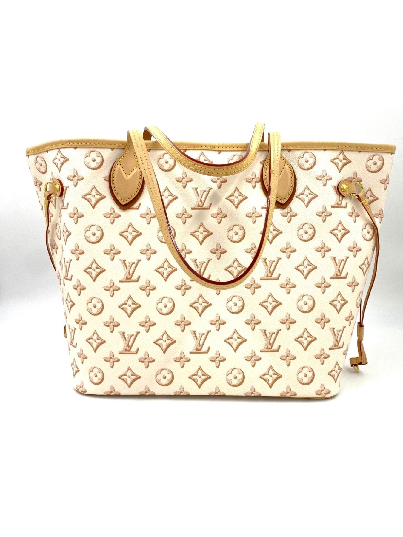 Louis Vuitton Neverfull MM Fall for You Handtasche in Monogram Beige Clair mit charakteristischem Muster und Lederdetails