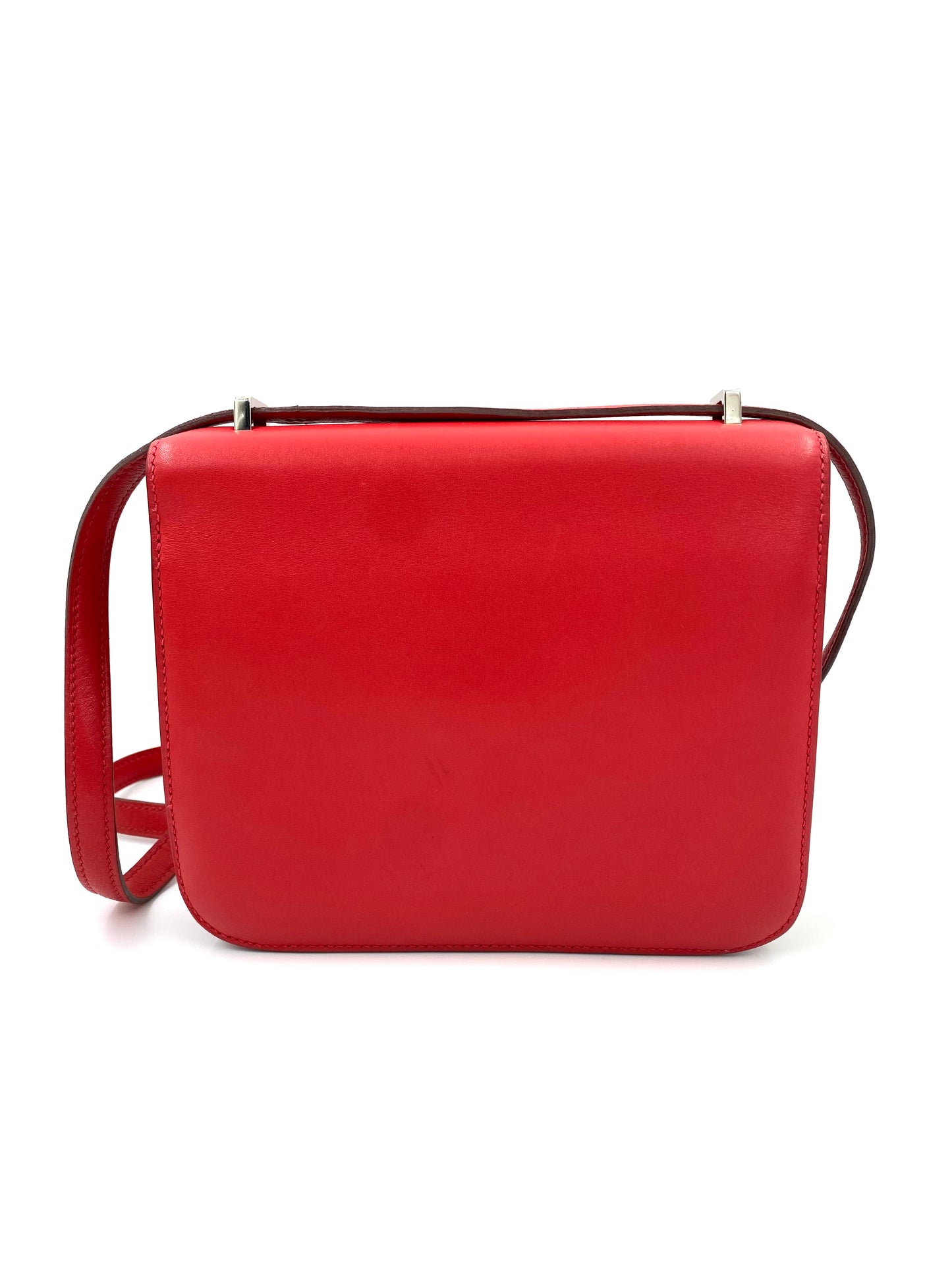 HERMÈS Constance 18 rouge Boxkalbsleder mit Palladium Hardware