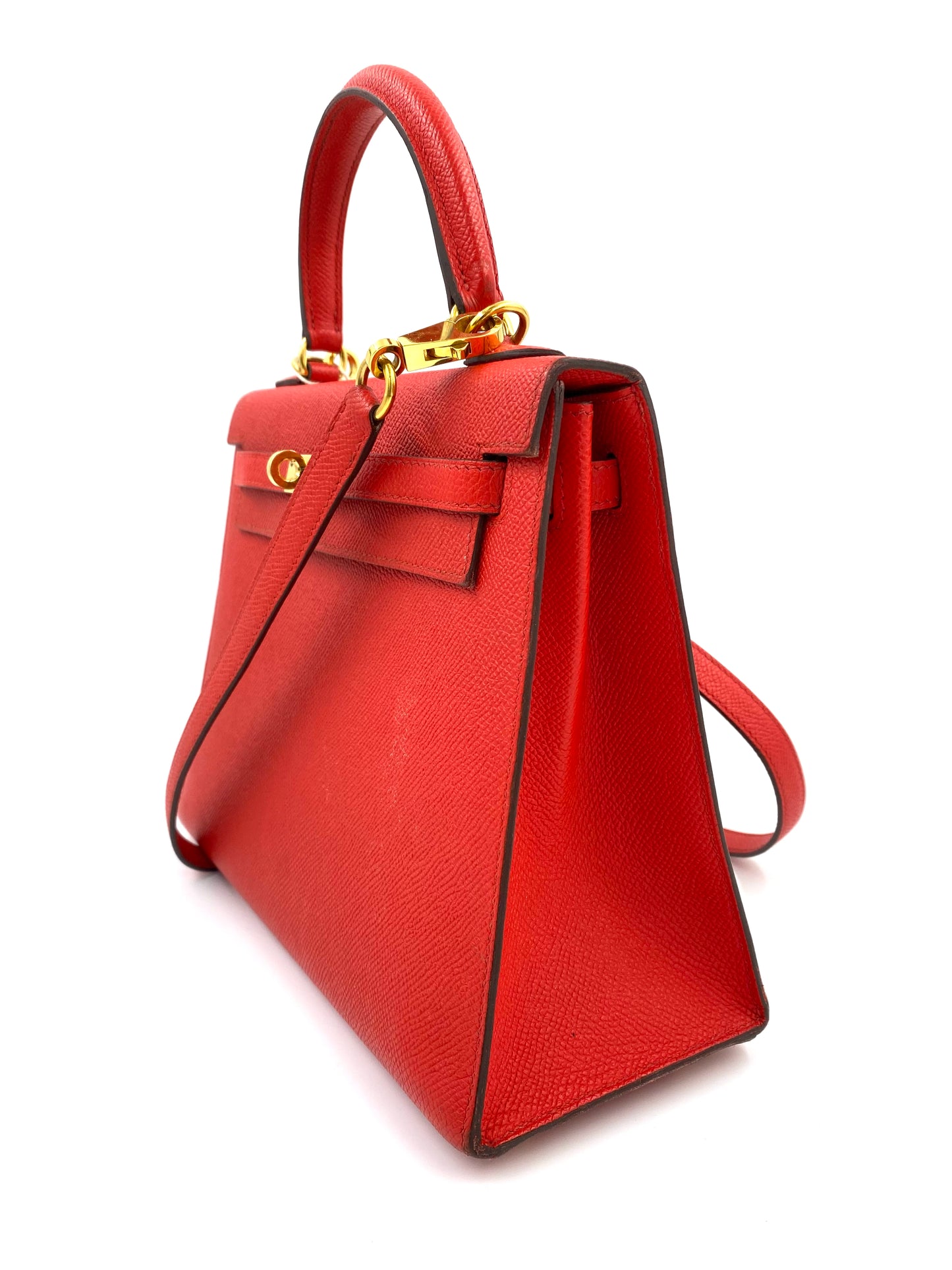 HERMÈS Kelly 25 Epsom rouge gold Hardware