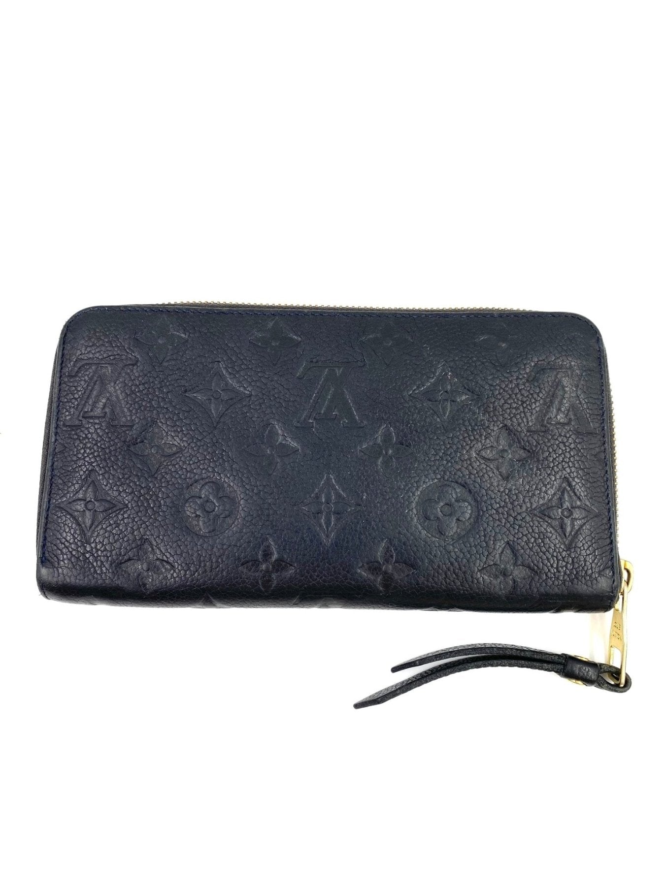 Louis Vuitton Zippy Geldborse in schwarzem Monogram Empreinte Leder mit Reissverschluss und gepragtem Muster