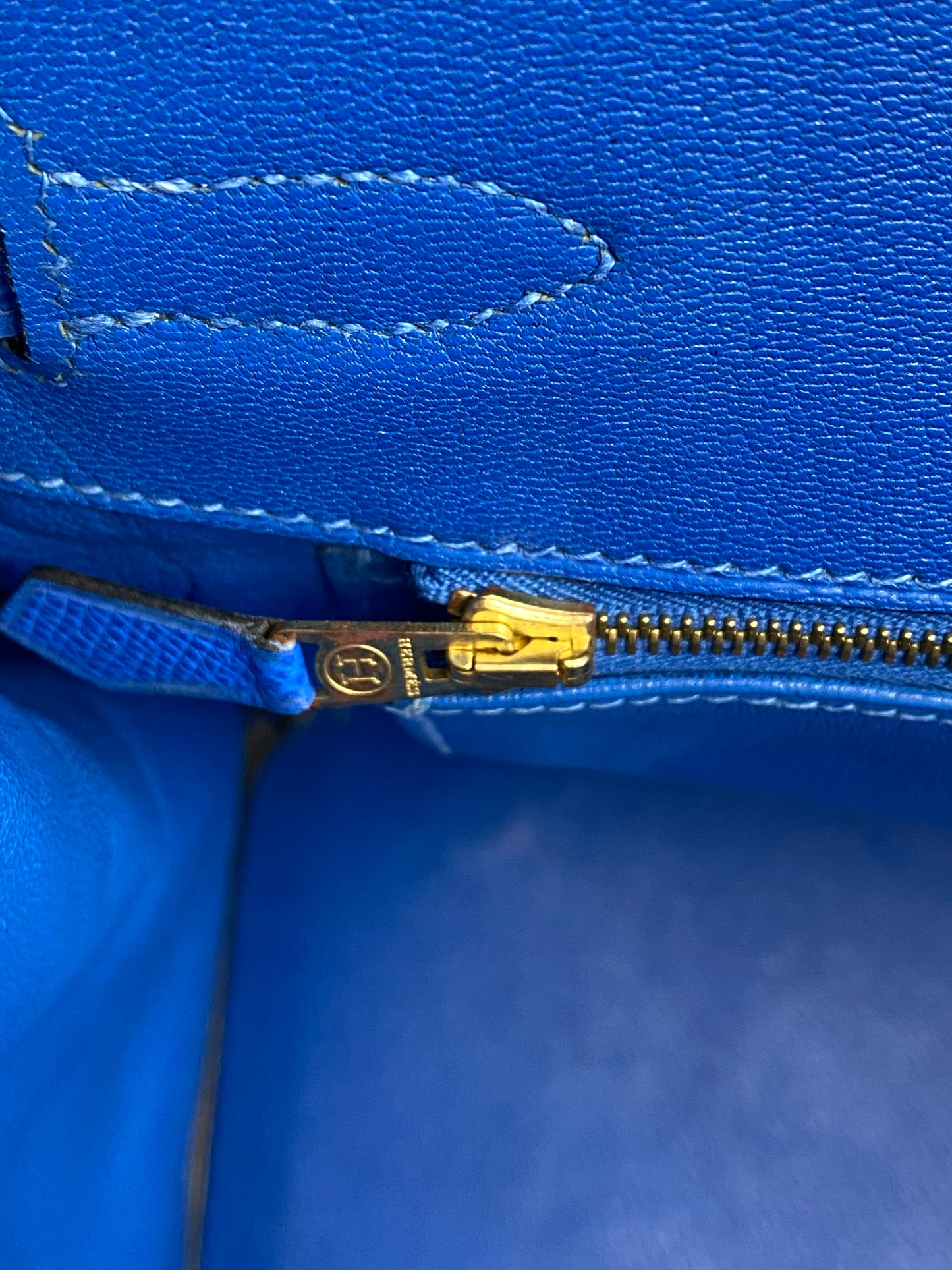HERMÈS Birkin 35 Epsom Leder Blue de France mit gold Hardware