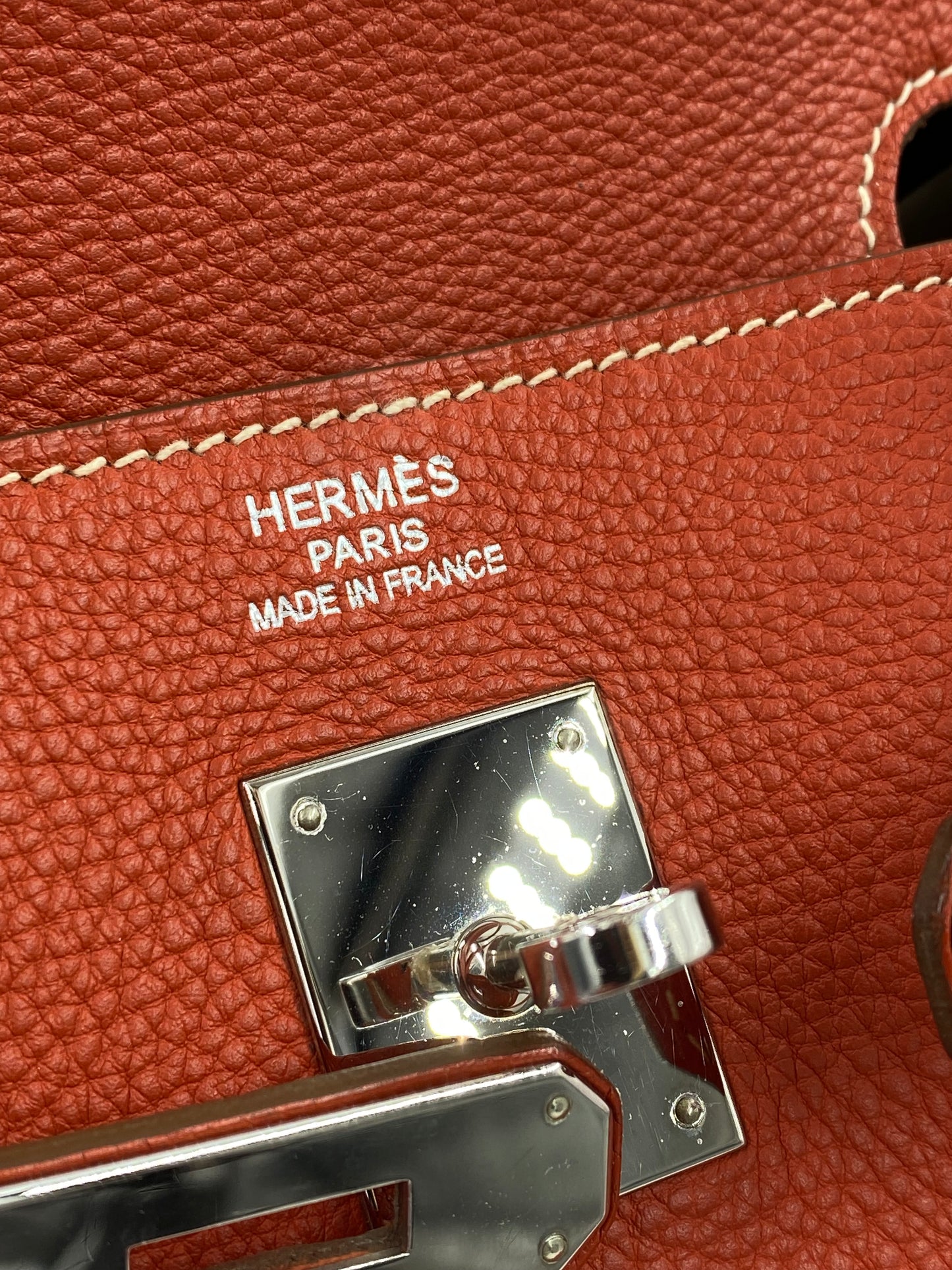 HERMÈS Birkin 40 Togo Leder Sanguine mit Palladium Hardware