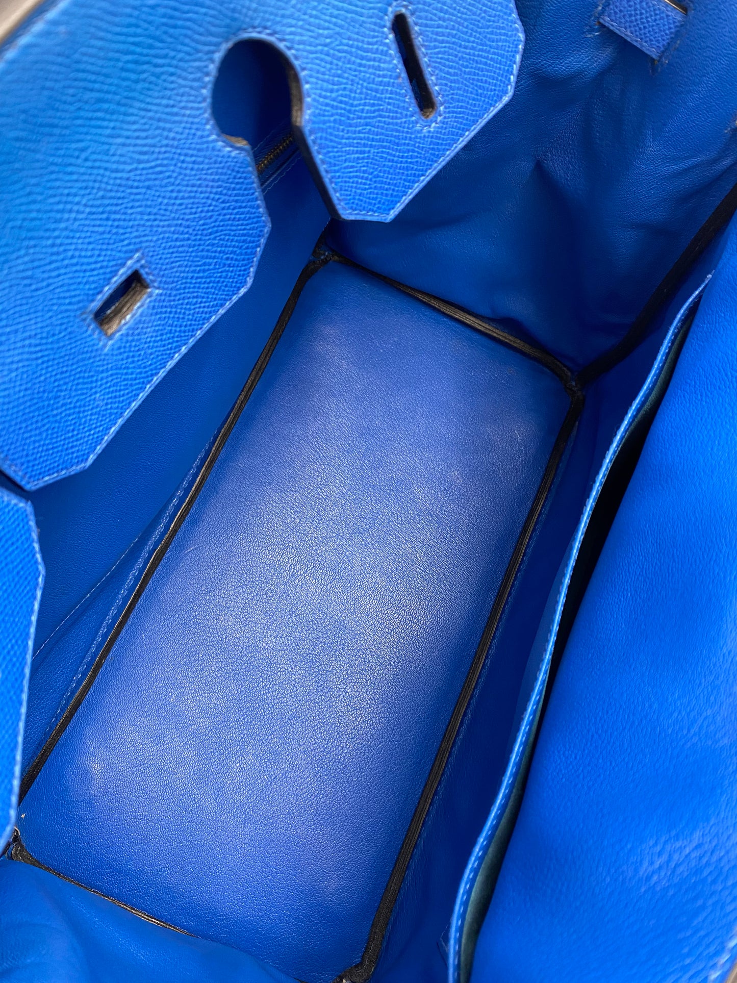 HERMÈS Birkin 35 Epsom Leder Blue de France mit gold Hardware