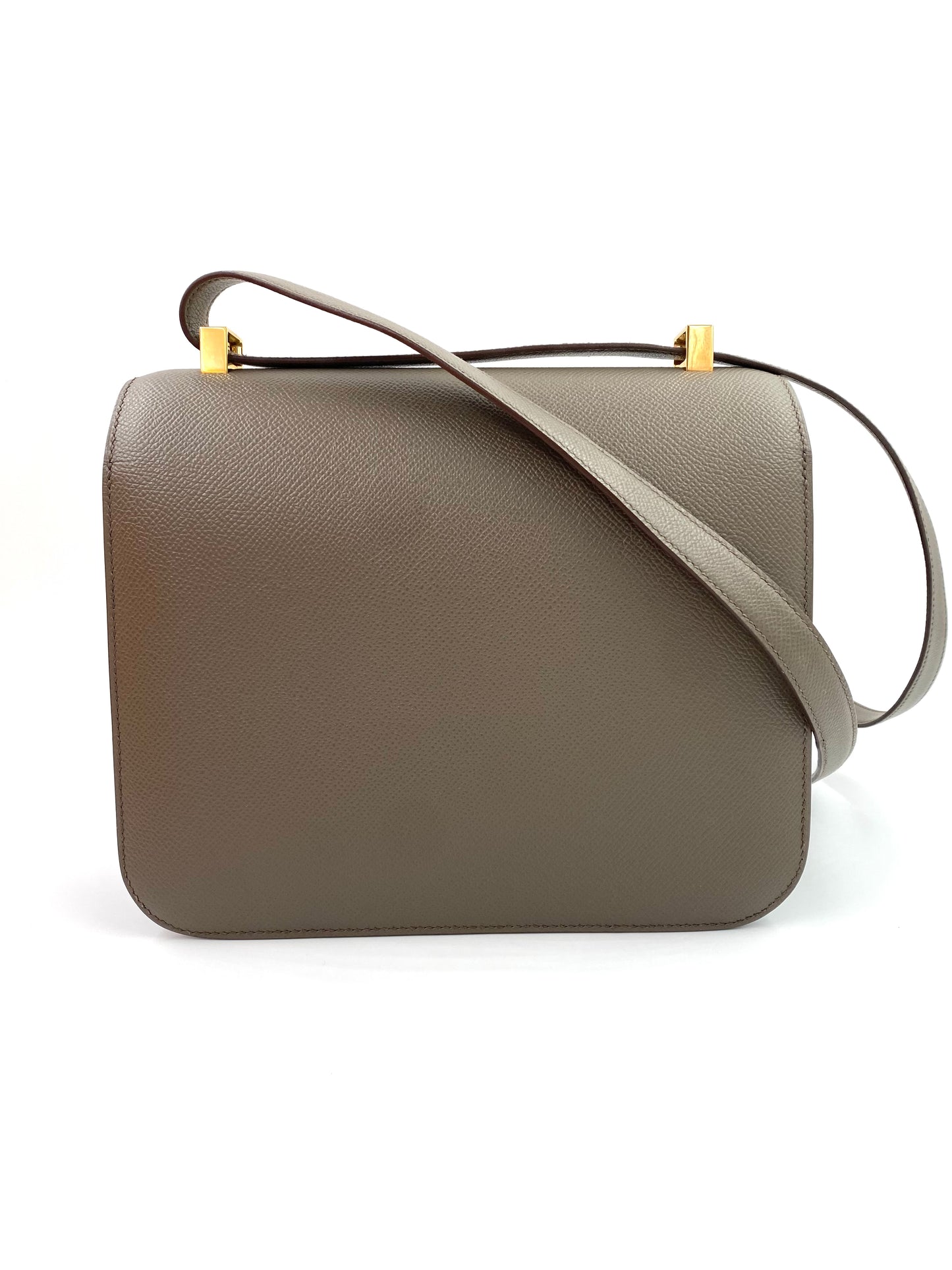 HERMÈS Constance 24 Etain Epsom Roségold Hardware Fullset, elegante graue Ledertasche mit rosegoldenem Verschluss von 2019