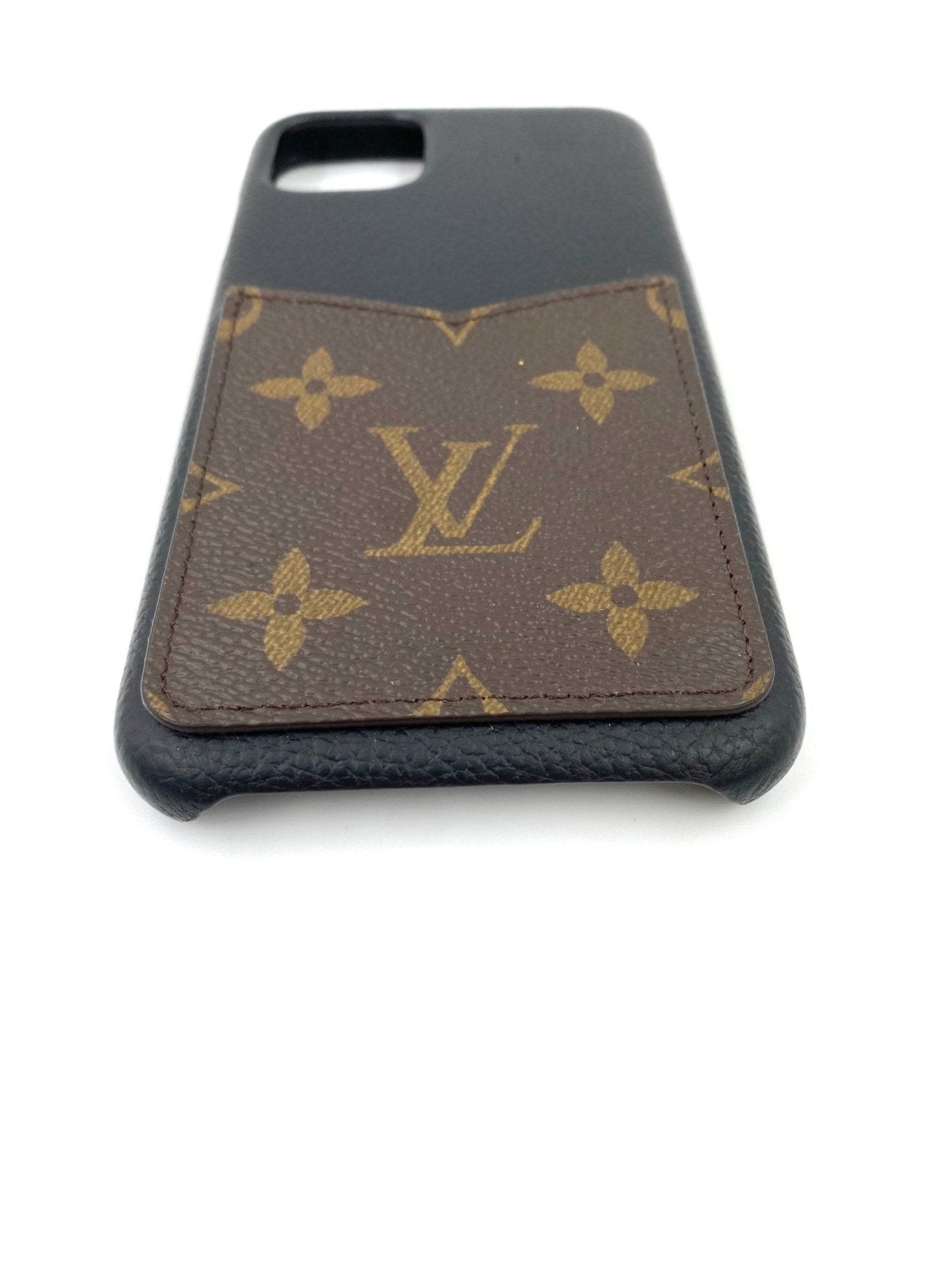 Louis Vuitton Bumper Pallas iPhone 11Pro Huelle in schwarz mit Monogram Canvas Kartenfach, hochwertige Verarbeitung