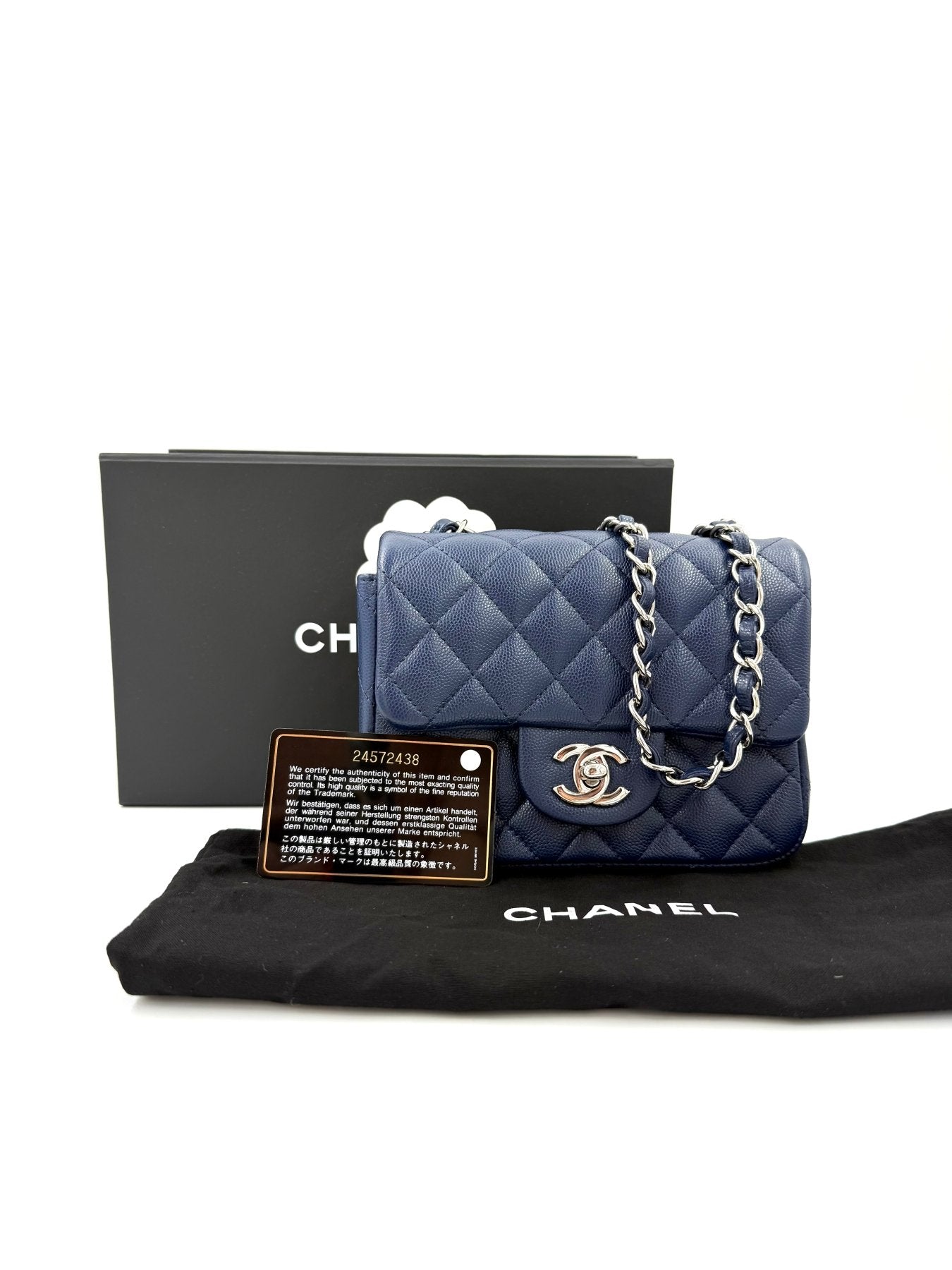 CHANEL Mini Square Flap Bag Caviar blau - Clutch & Macarons - 24572438 - Clutch & Macarons -
