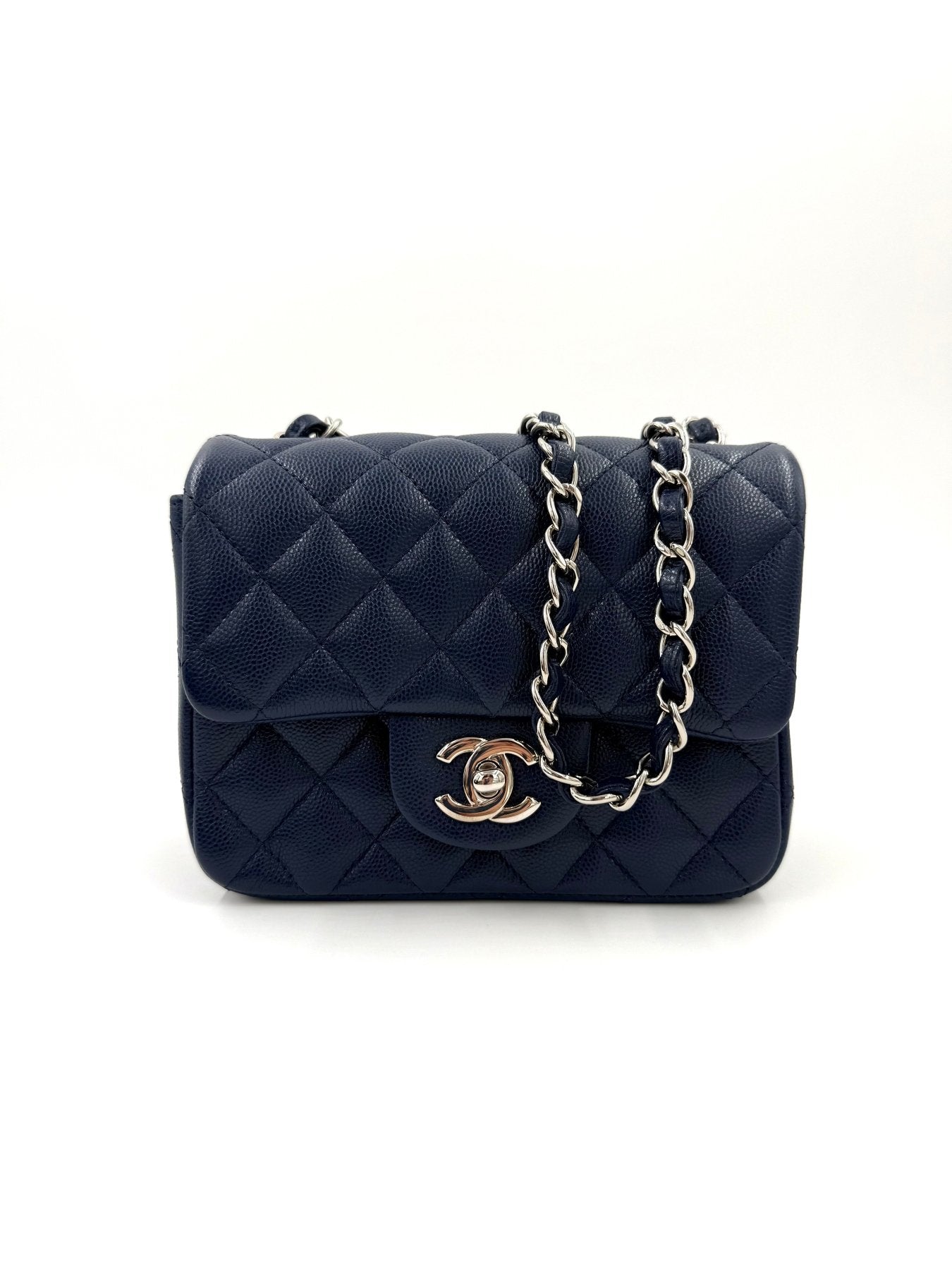 CHANEL Mini Square Flap Bag Caviar blau - Clutch & Macarons - 24572438 - Clutch & Macarons -
