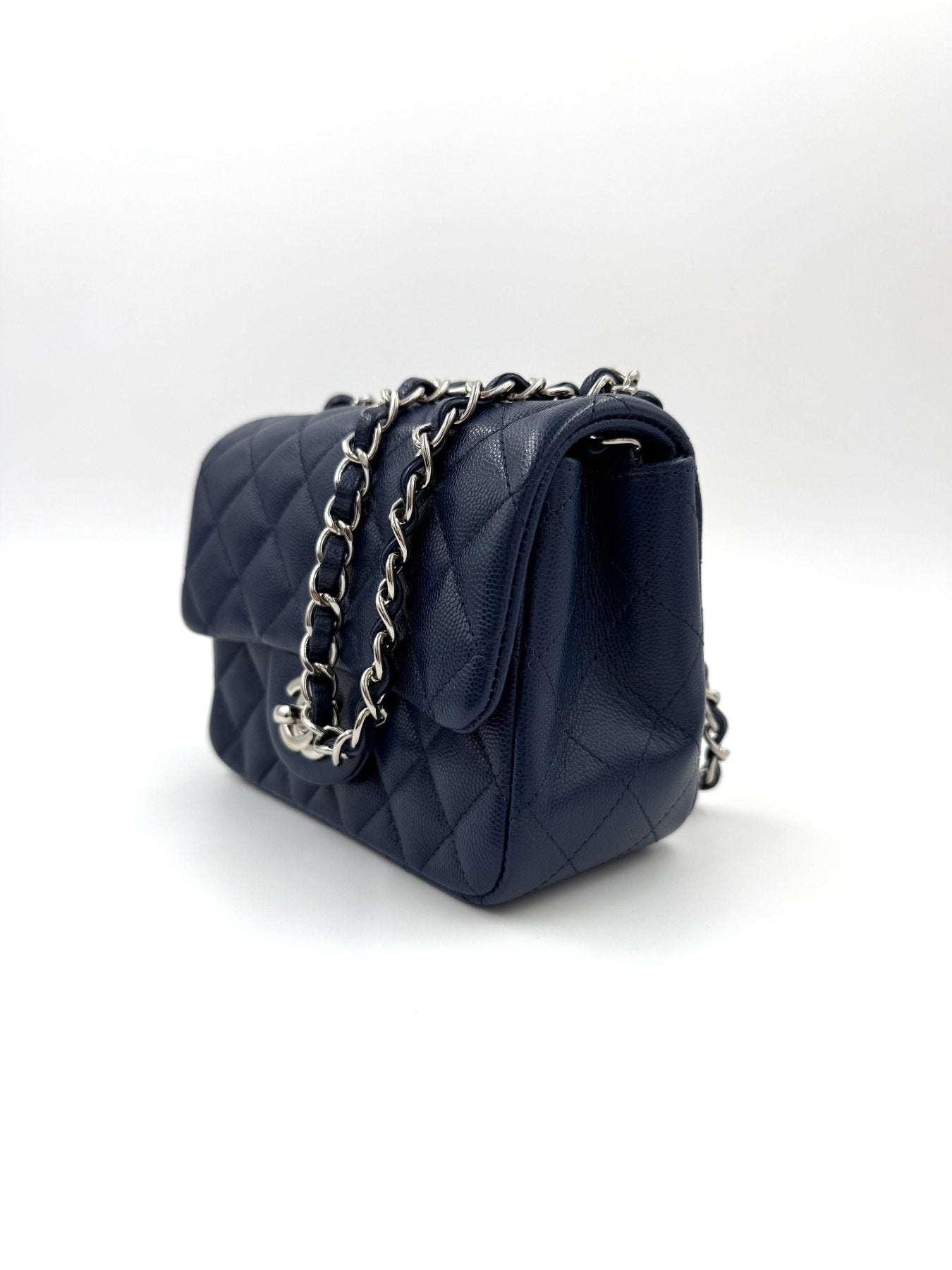 CHANEL Mini Square Flap Bag Caviar blau - Clutch & Macarons - 24572438 - Clutch & Macarons -