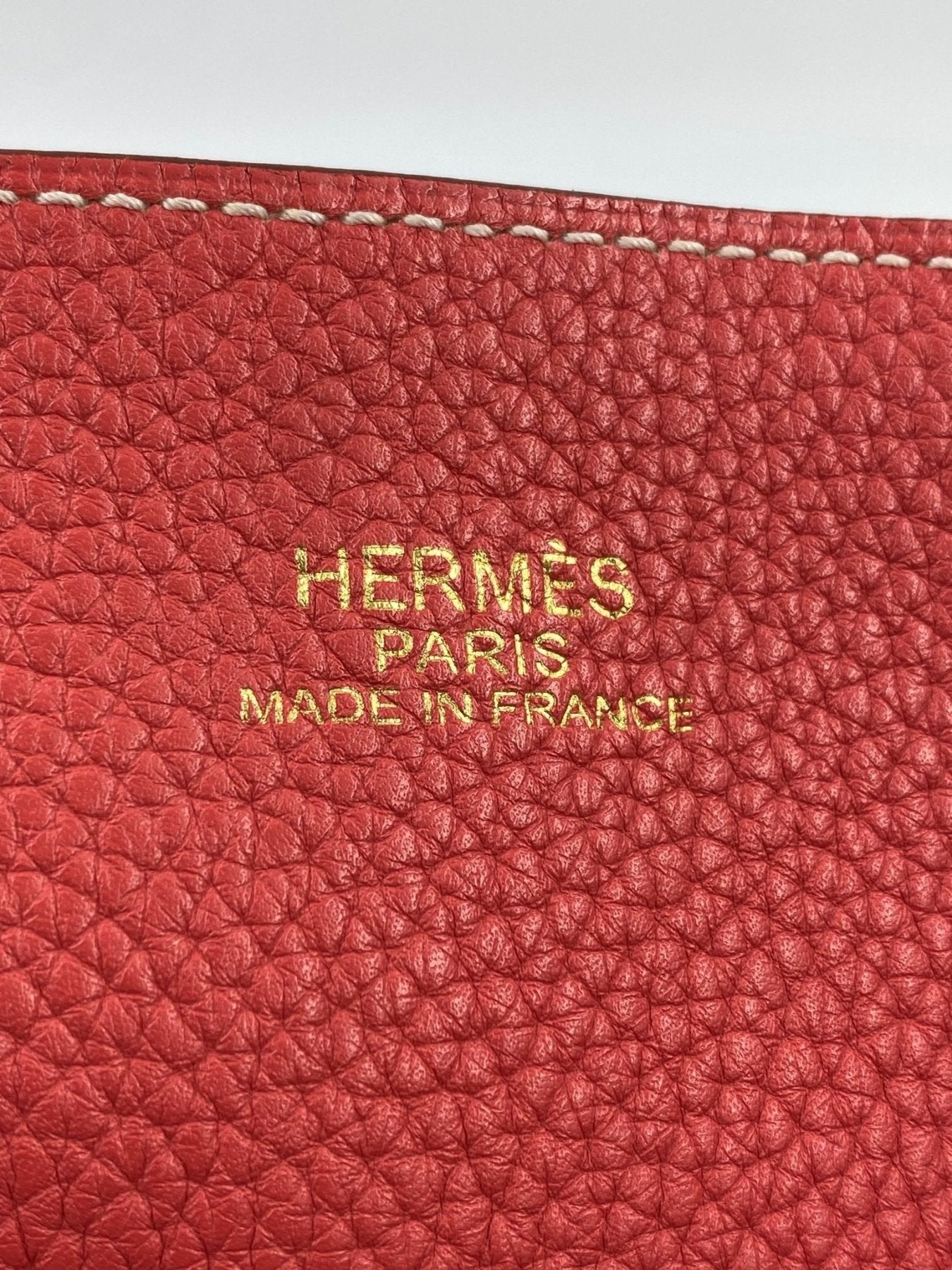 HERMÈS Shopper Double Sens 45 Sikkim Rose Sakura Clemence Rouge Pivoine - Clutch & Macarons - R im Quadrat, 2014 - Clutch & Macarons -