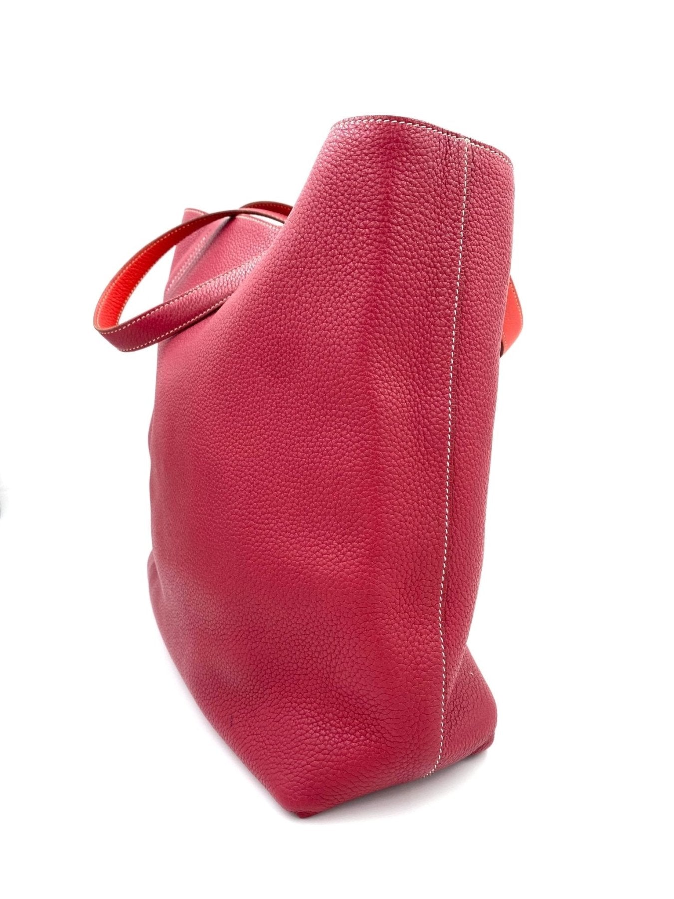 HERMÈS Shopper Double Sens 45 Sikkim Rose Sakura Clemence Rouge Pivoine - Clutch & Macarons - R im Quadrat, 2014 - Clutch & Macarons -