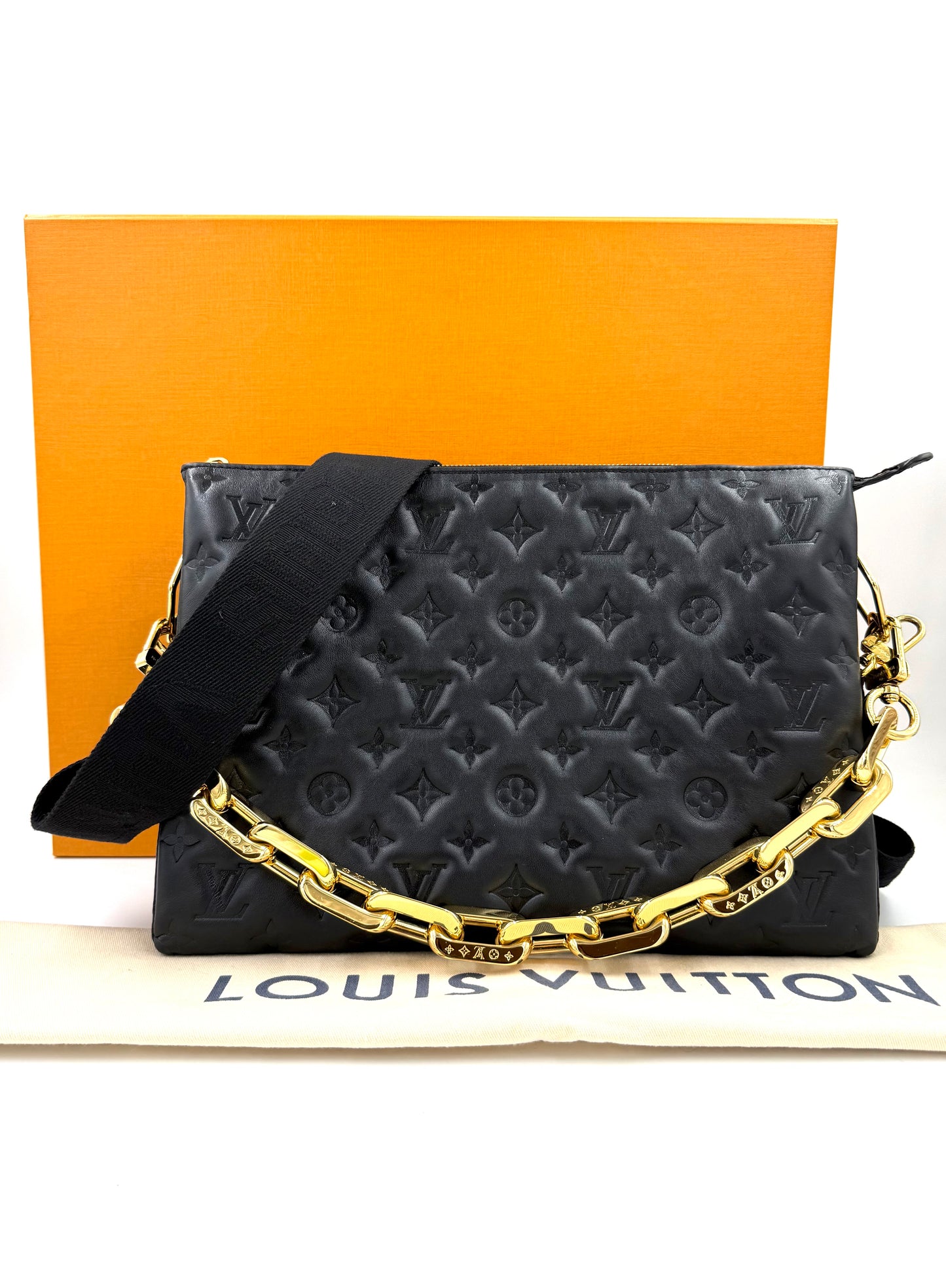 LOUIS VUITTON Coussin MM Monogram Empreinte schwarz