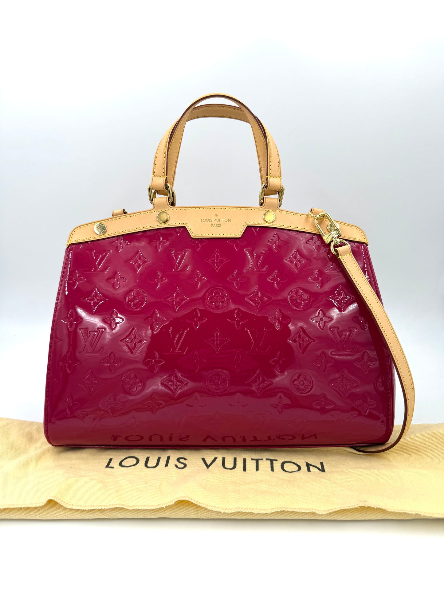 LOUIS VUITTON Brea MM Monogram Vernis Rose Indien