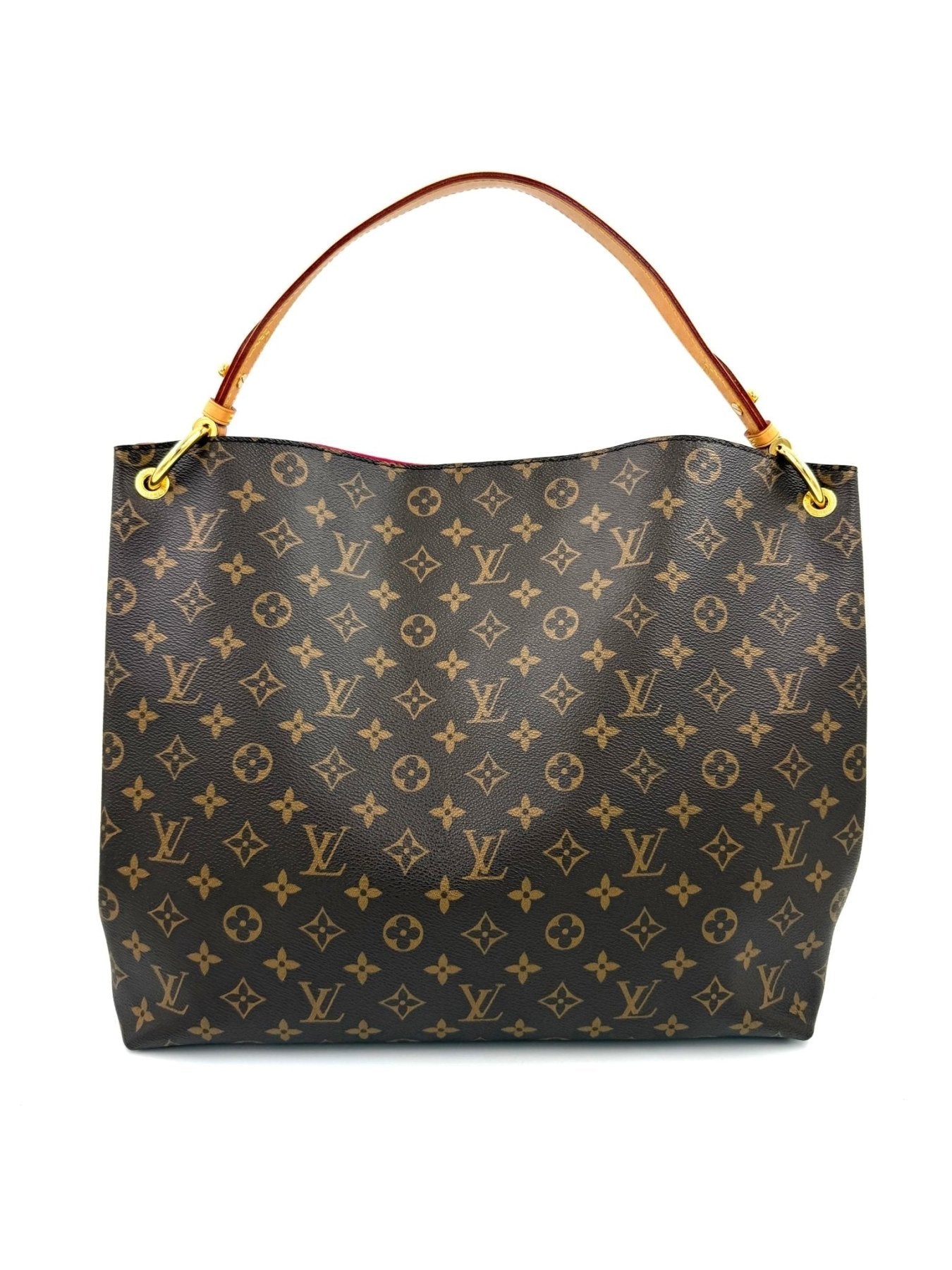 Louis Vuitton Graceful MM Handtasche im klassischen Monogram Canvas mit braunem Ledergriff und geräumigem Design