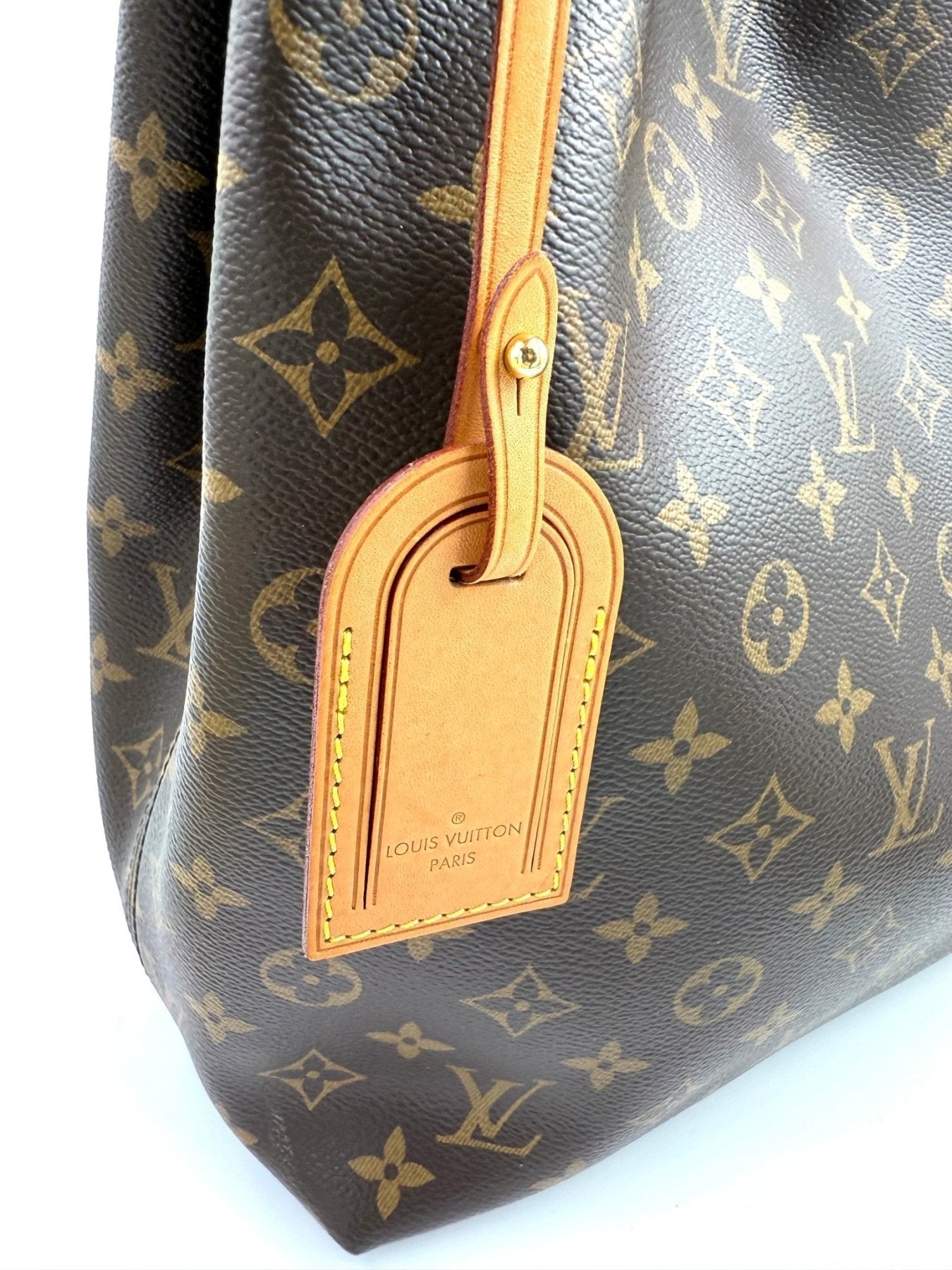 Louis Vuitton Graceful MM Monogram Canvas Hobo Tasche mit klassischem Muster und Lederanhanger in braun und beige