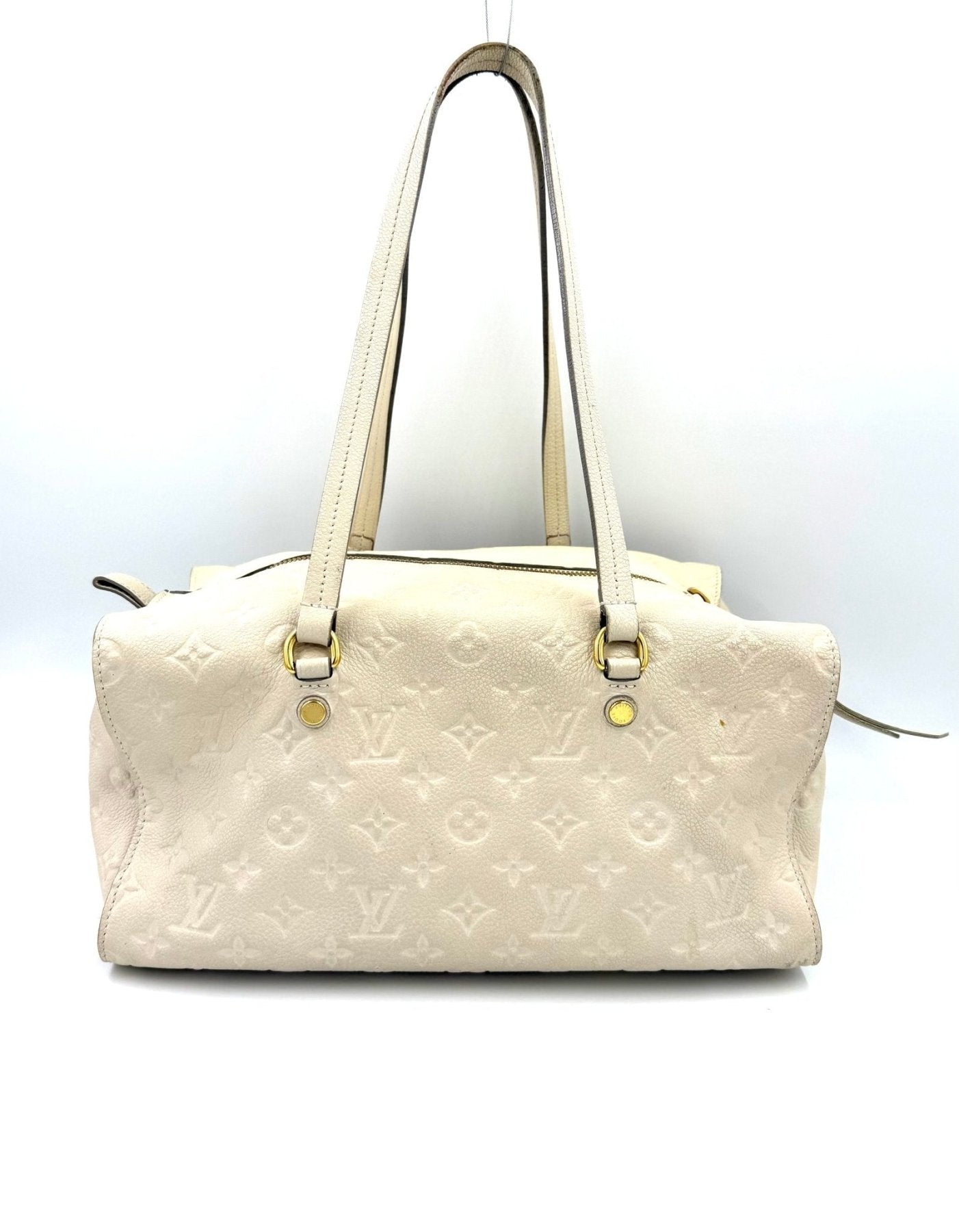 Louis Vuitton Inspiree Monogram Empreinte Handtasche in Creme mit gepragtem Leder und langen Trageriemen