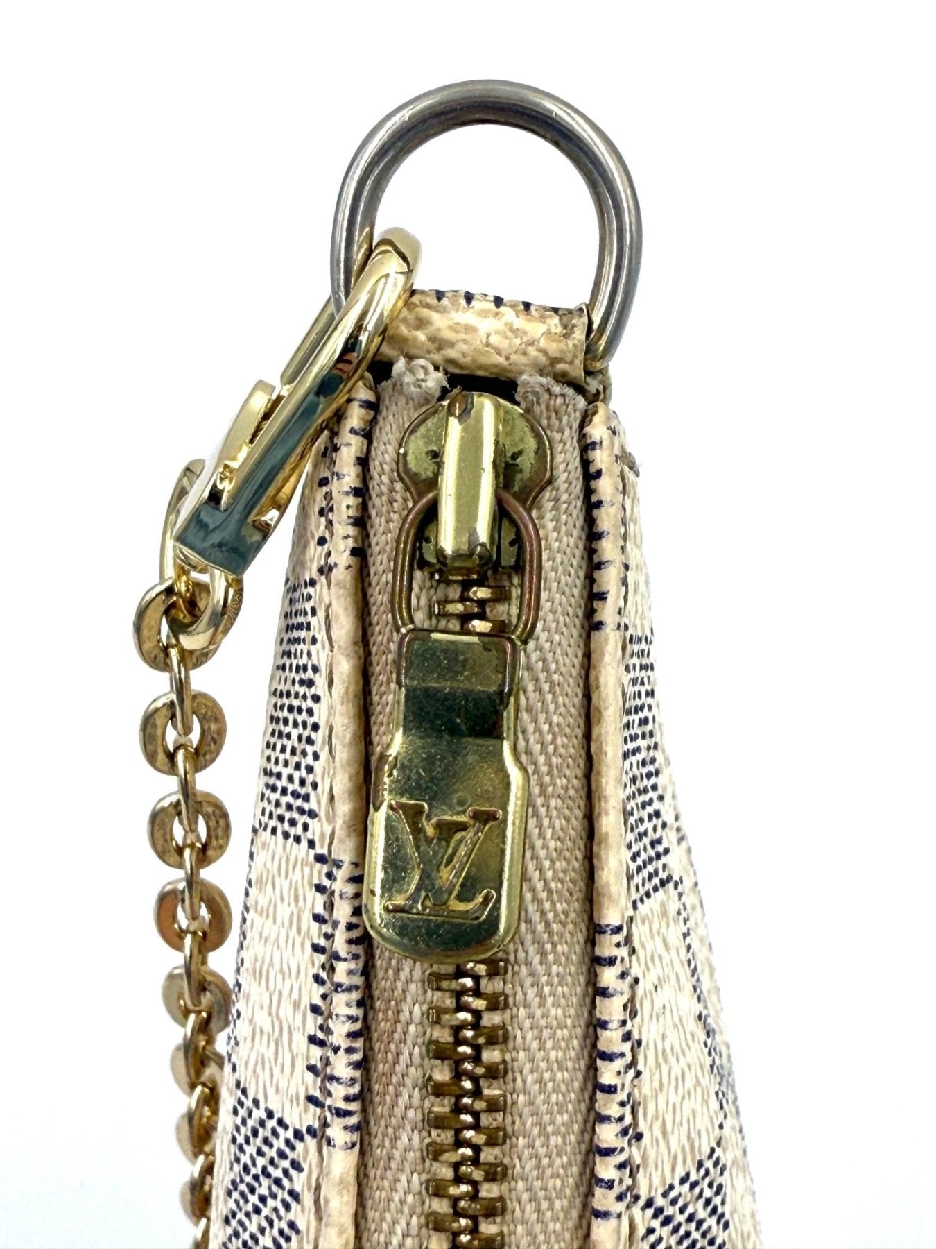 LOUIS VUITTON Pochette Accessoires Damier Azur mit Gold Chain - Clutch & Macarons - CA4067 - Clutch & Macarons -