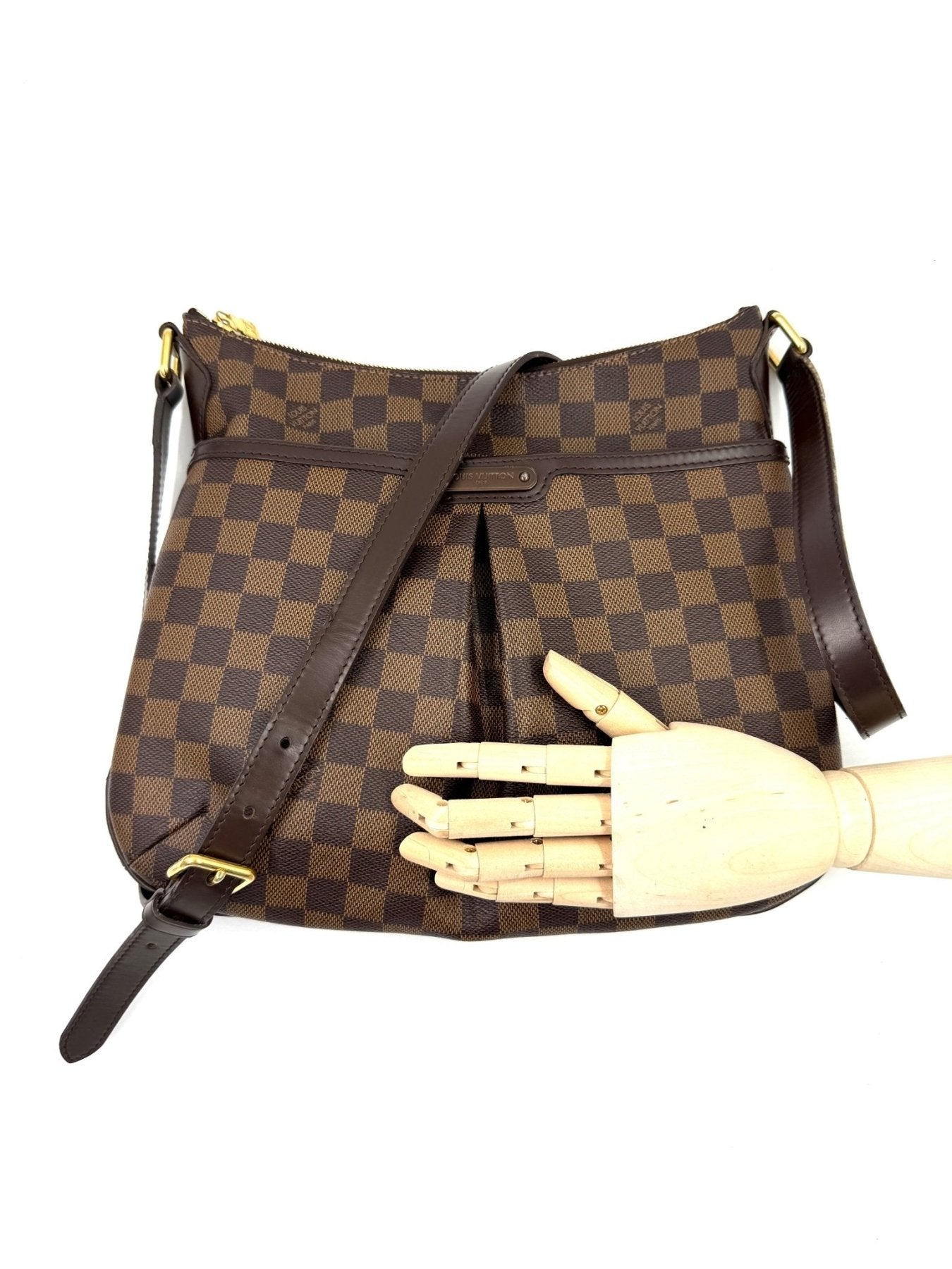 Louis Vuitton Bloomsbury Damier Ebene Handtasche aus Canvas mit verstellbarem Schulterriemen und braunem Schachbrettmuster