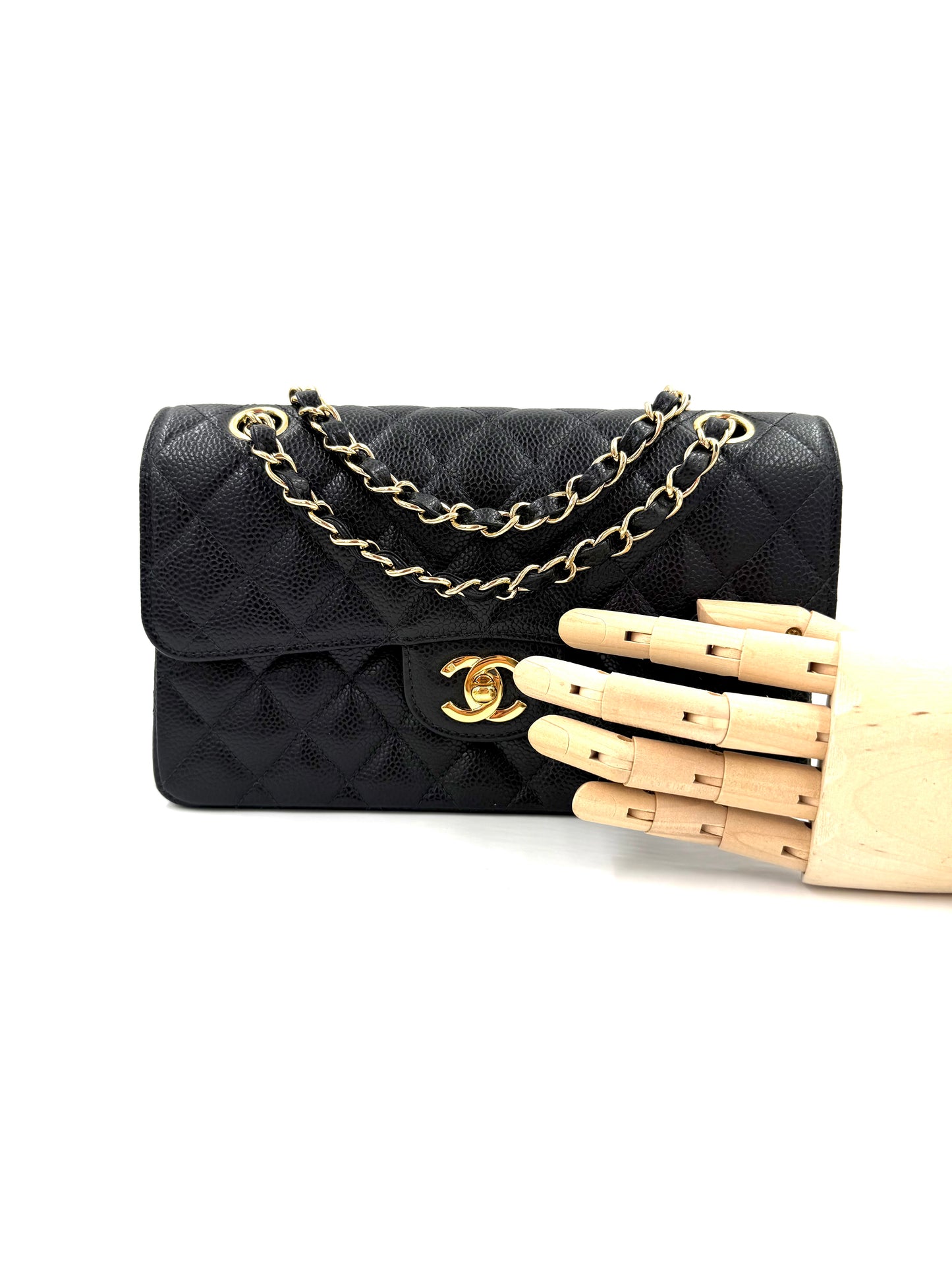 CHANEL Timeless Double Flap medium Caviar schwarz GHW