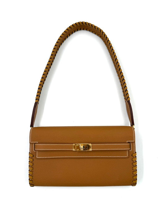 HERMÈS Kelly to Go Tressage Epsom Gold - Clutch & Macarons - W - Clutch & Macarons -