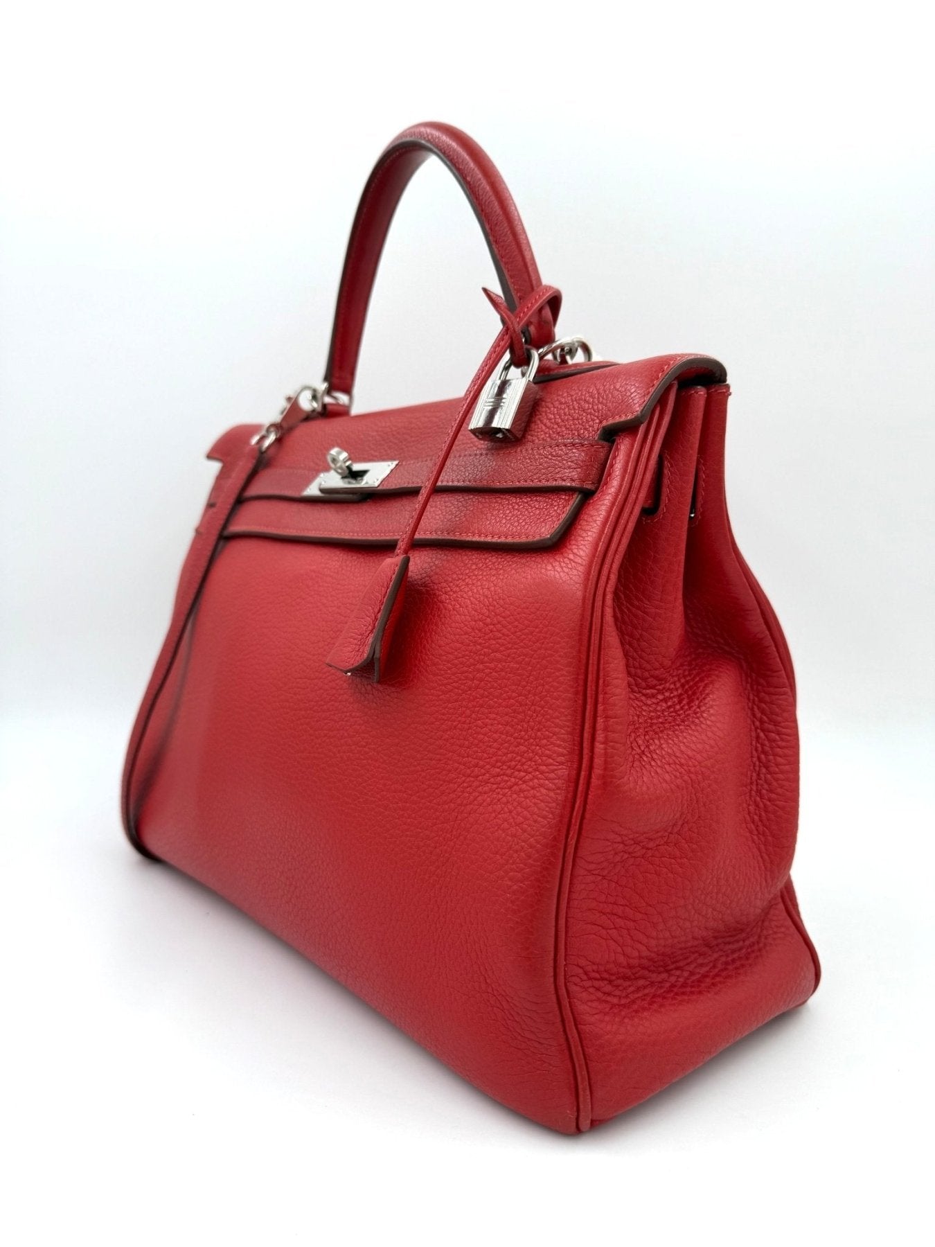 HERMÈS Kelly 32 Clemenceleder Capucine - Clutch & Macarons - H im Quadrat - Clutch & Macarons -