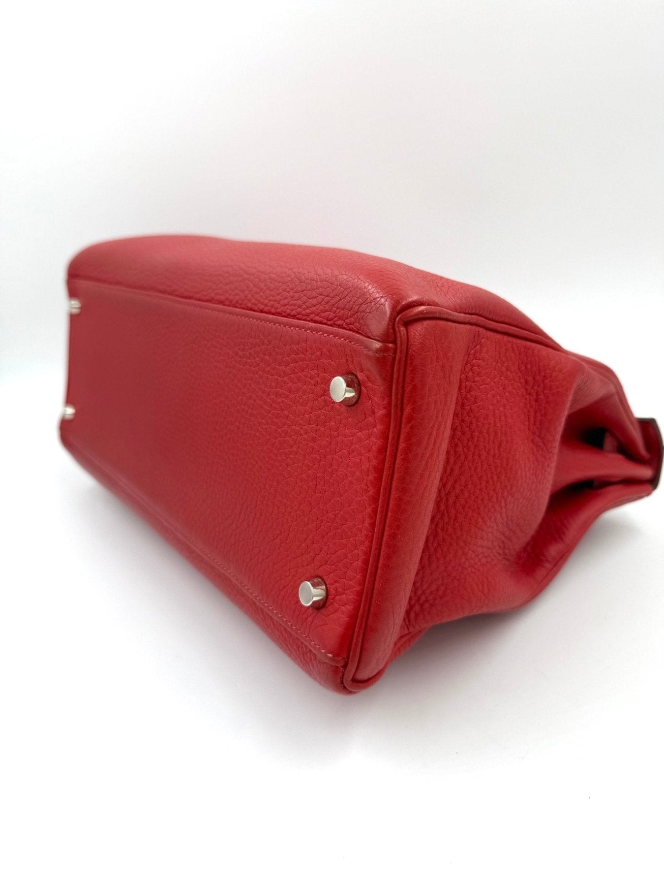 HERMÈS Kelly 32 Clemenceleder Capucine - Clutch & Macarons - H im Quadrat - Clutch & Macarons -