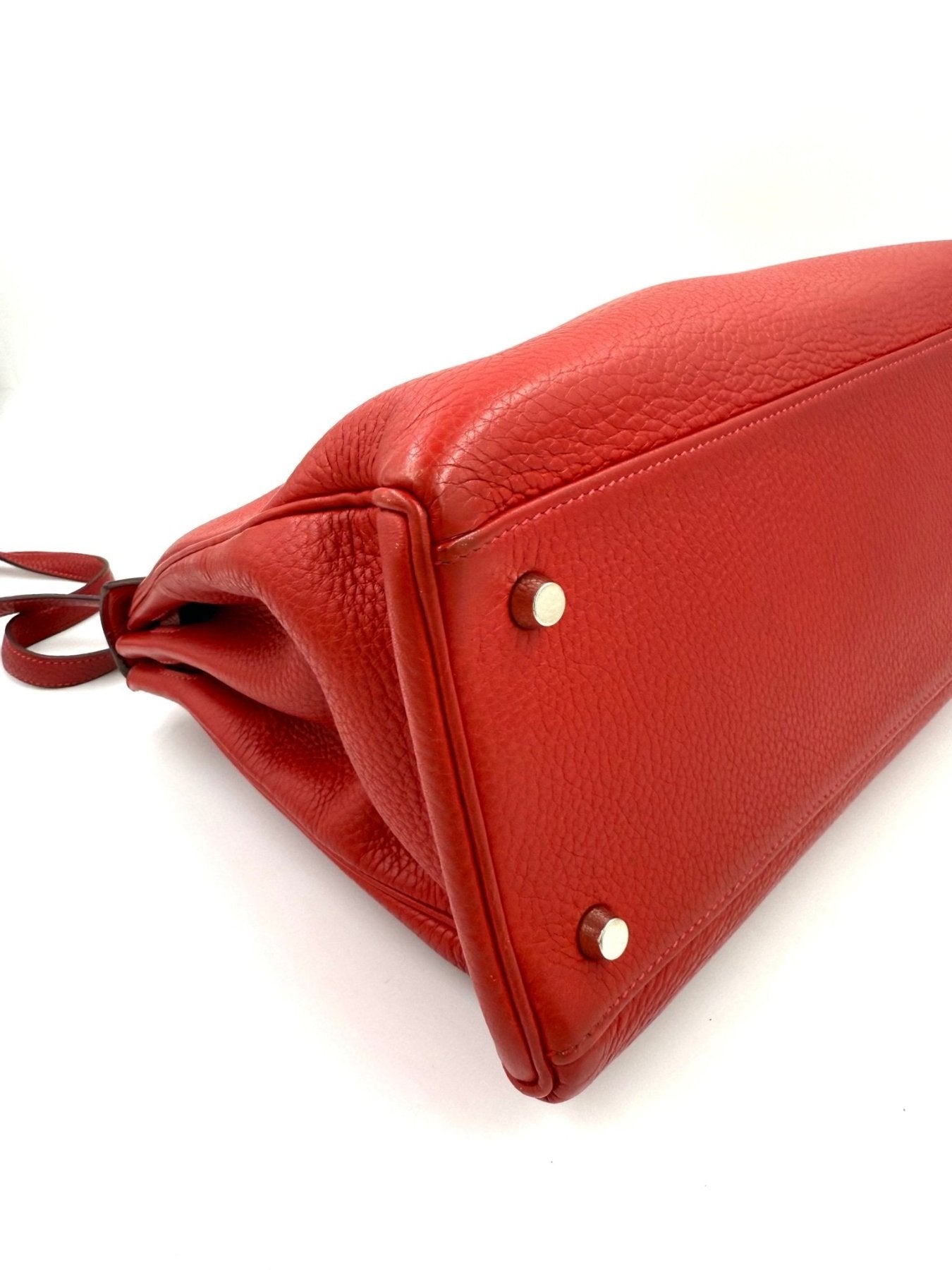 HERMÈS Kelly 32 Clemenceleder Capucine - Clutch & Macarons - H im Quadrat - Clutch & Macarons -